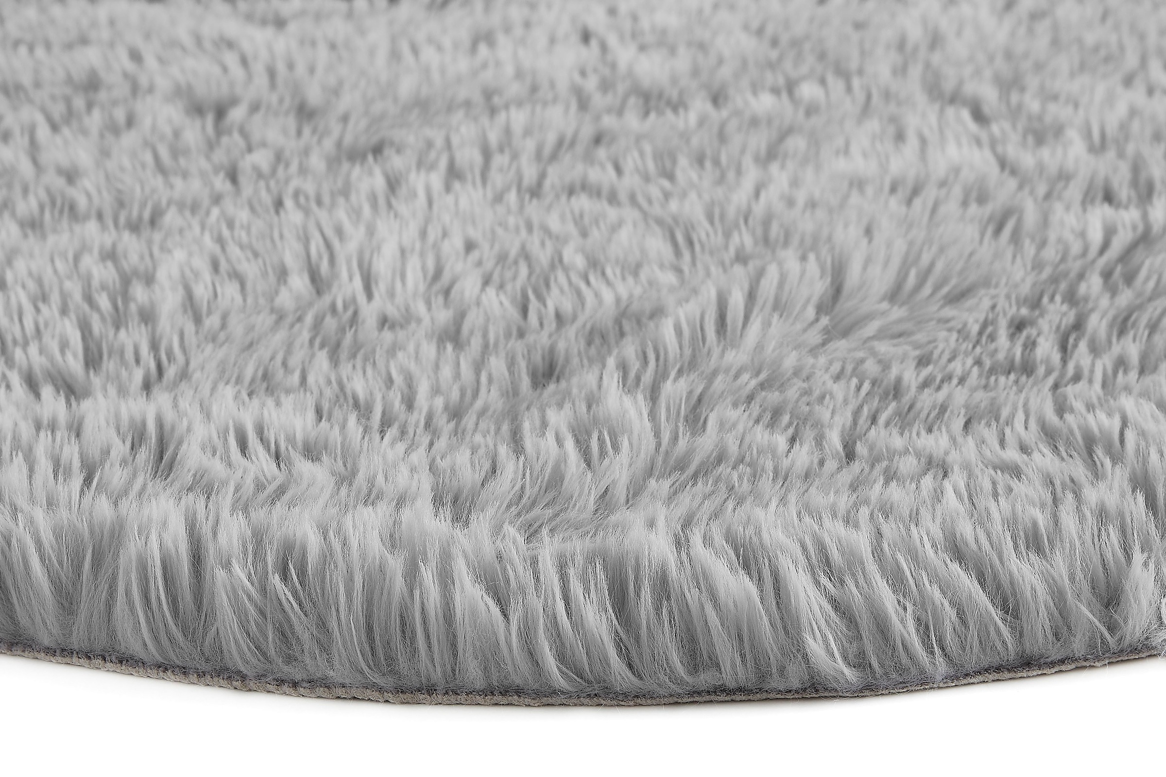 my home Sitzkissen »Alpa, 4er Set«, Sitzauflage, Kunstfell, rund, Ø 34 cm, einfarbig, sehr weich, waschbar