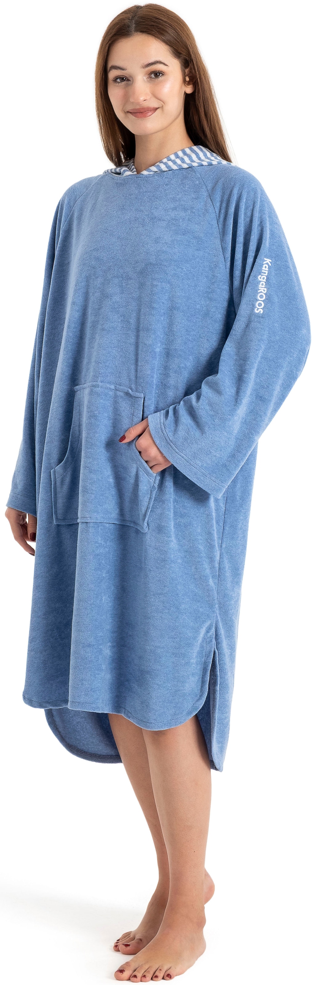 KangaROOS Badeponcho »Dalia Surfponcho, ideal für Sauna, Spa & im Urlaub« 1 Stk. weich, Uni-Farben mit Streifen, leicht, Unisex, für Damen und Herren