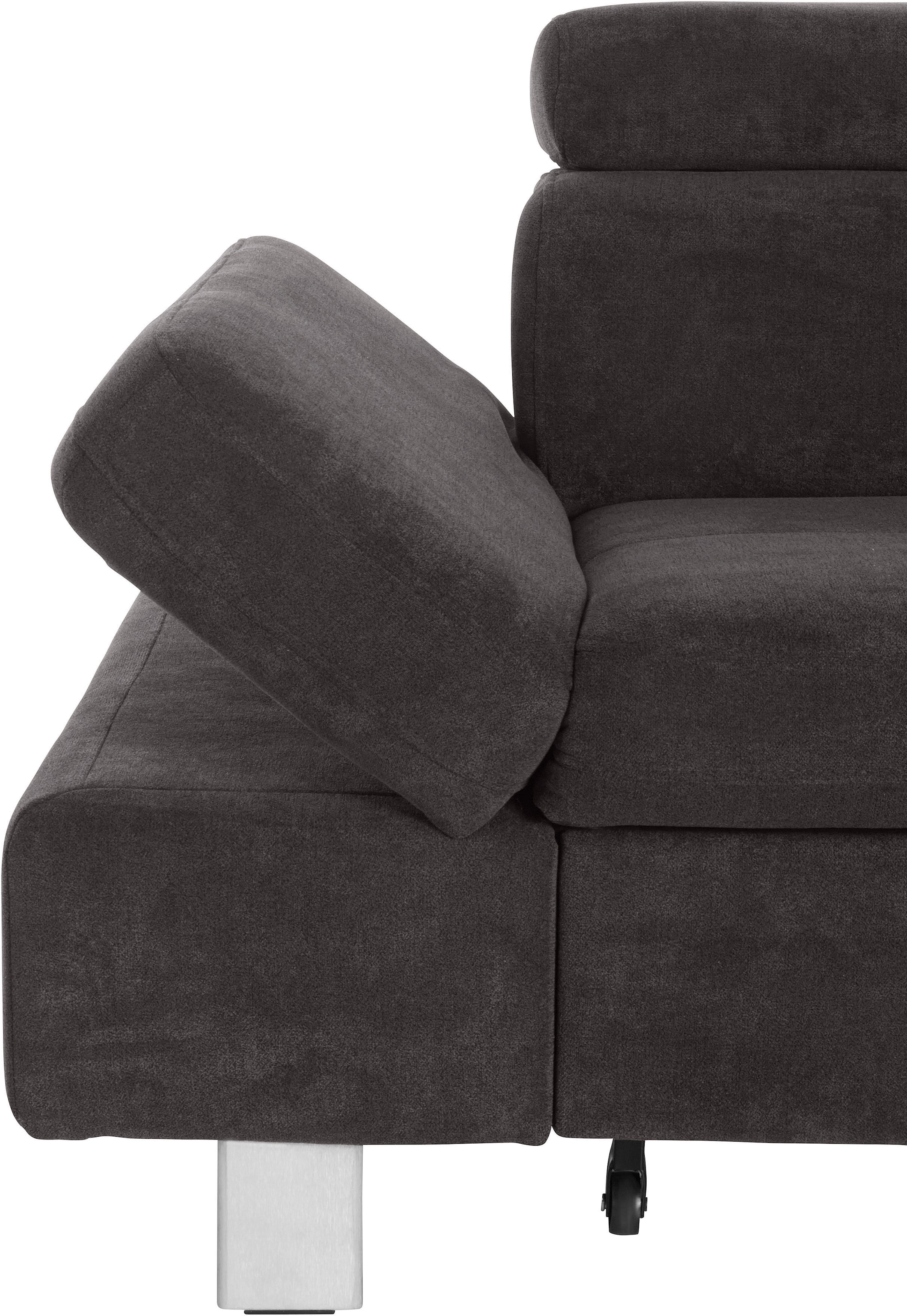 exxpo - sofa fashion Ecksofa »Fiji, L-Form«, mit Kopf- bzw. Rückenverstellung, wahlweise mit Bettfunktion