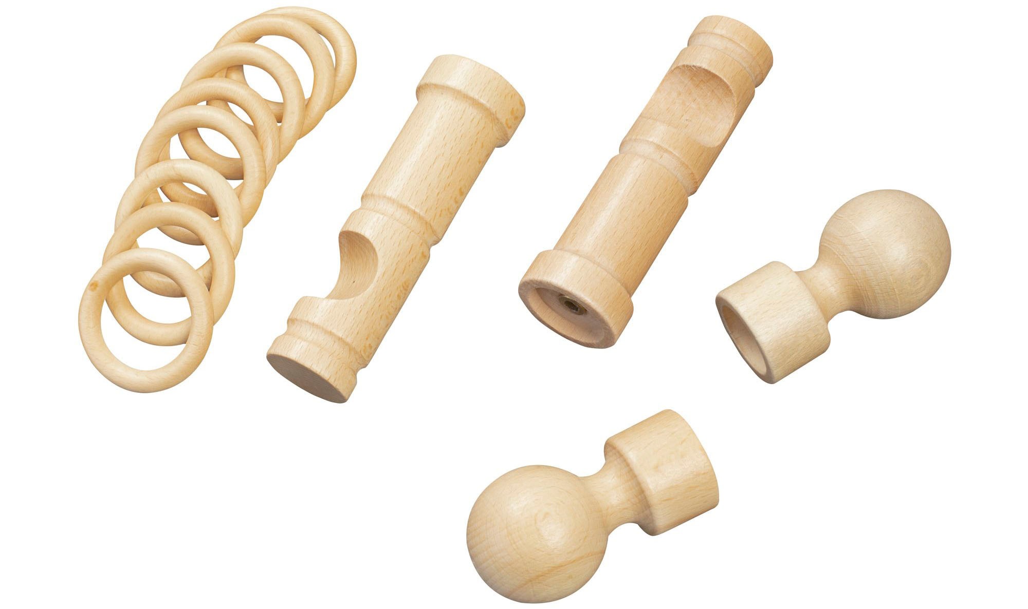 SN DECO GROUP Gardinenstange »Giro«, 1 läufig-läufig, Fixmaß, 28 mm, Holz, verschiedenen Längen und Farben, Komplettset