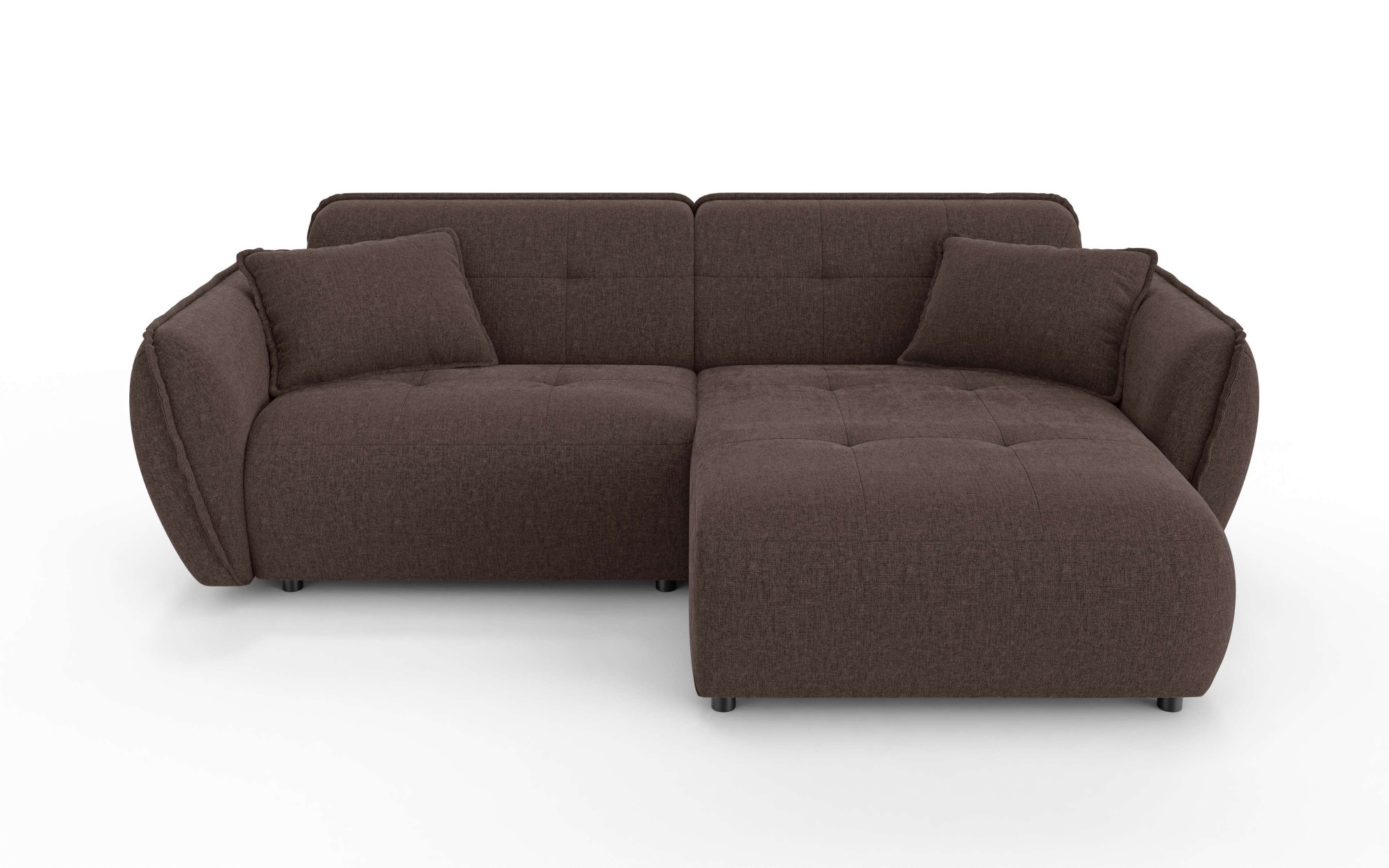 Home affaire Ecksofa »MIRELDA L-Form mit Steppungen, Recamiere rechts/links, Breite 253 cm« elegant und bequem, enthält 2 Zierkissen, belastbar bis 480kg
