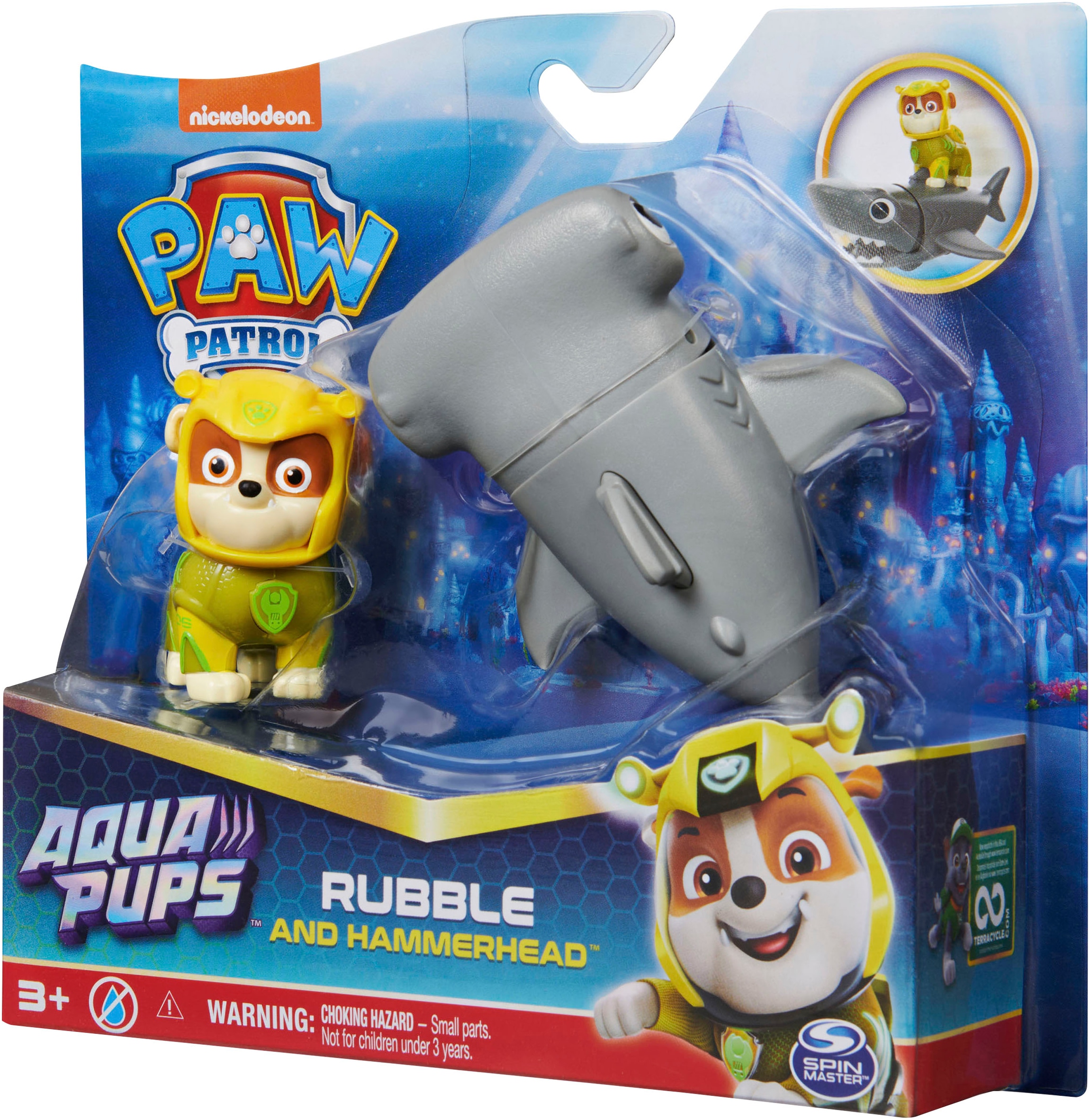 Spin Master Spielfigur »Paw Patrol - Aqua Pups - Hero Pups Solid Rubble«, (Set)
