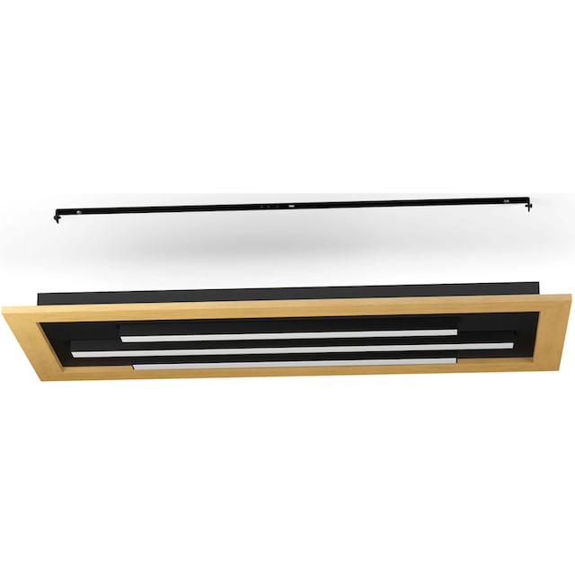 EGLO LED-Deckenleuchte »TIRRENARA« in schwarz und braun aus Stahl, Holz /  inkl. und inkl. LED fest integriert - 2 x 9,2 Watt und 1 x 13,7 Watt, Gr.  ca. 78 x 30,5 cm kaufen bei OTTO
