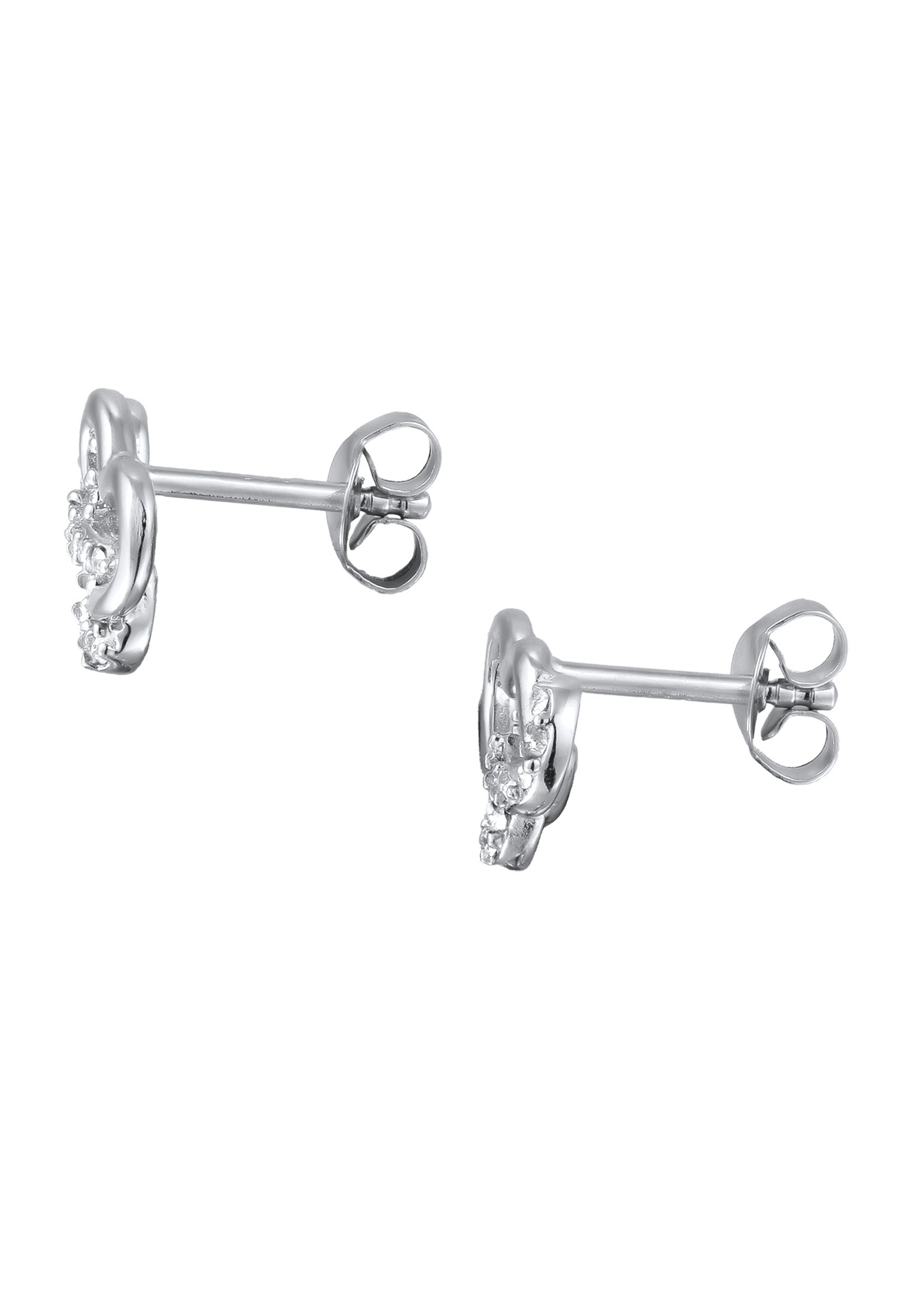 Elli Paar Ohrstecker »Ohrringe Ohrstecker Herz Infinity Kristalle Weiß 925 Sterling Silber«