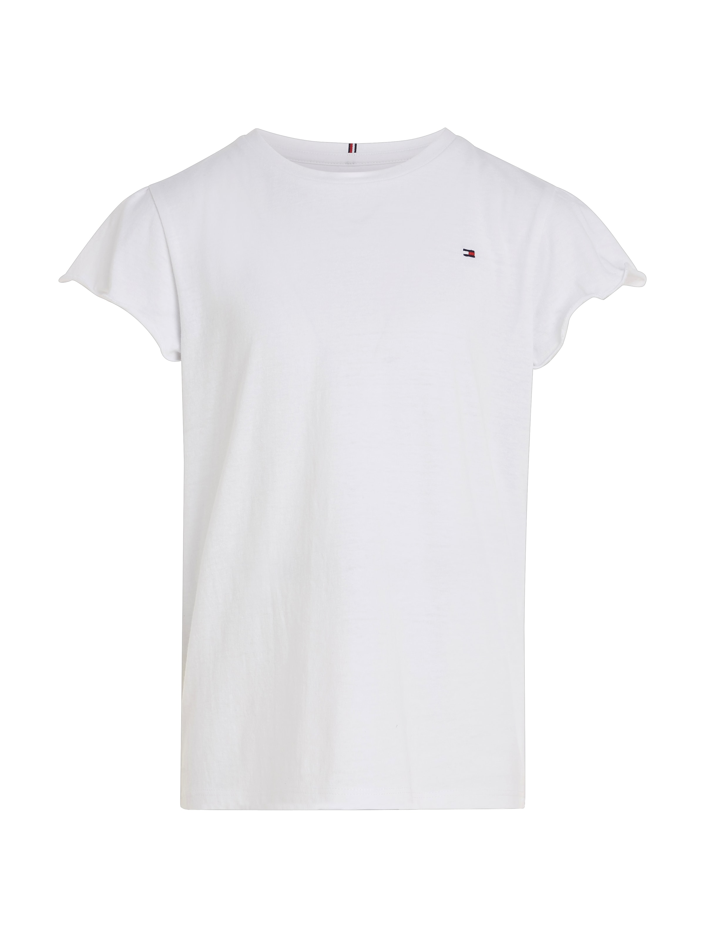 Tommy Hilfiger T-Shirt »ESSENTIAL RUFFLE SLEEVE TOP«, mit gewelltem Ärmelabschluss