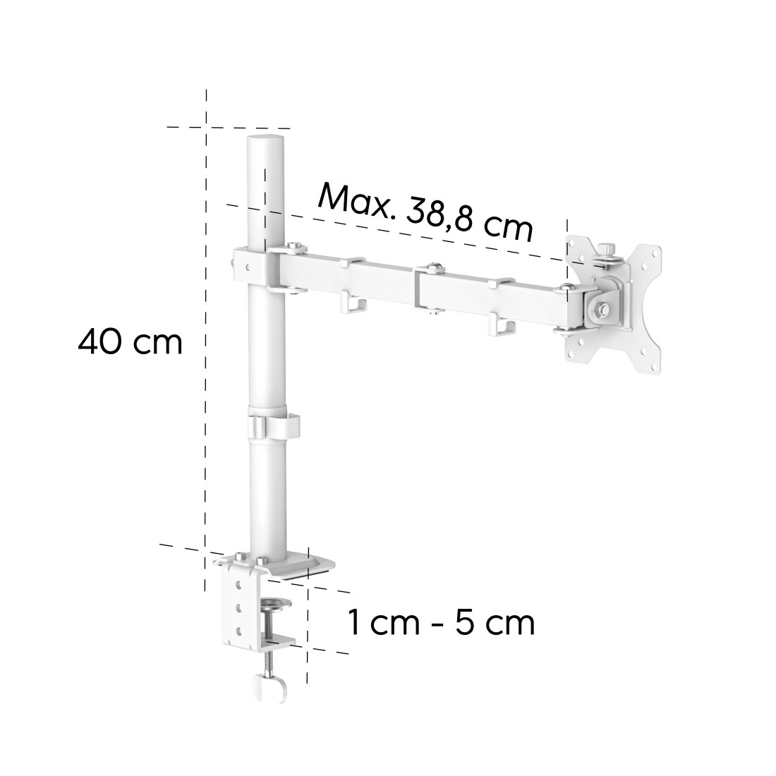 Hama Monitor-Halterung »Monitorhalterung höhenverstellbar für 13-35 Zoll Monitore« bis 89 cm Zoll 360° Rotation, VESA, Kabelmanagement, ausziehbar, Stahl