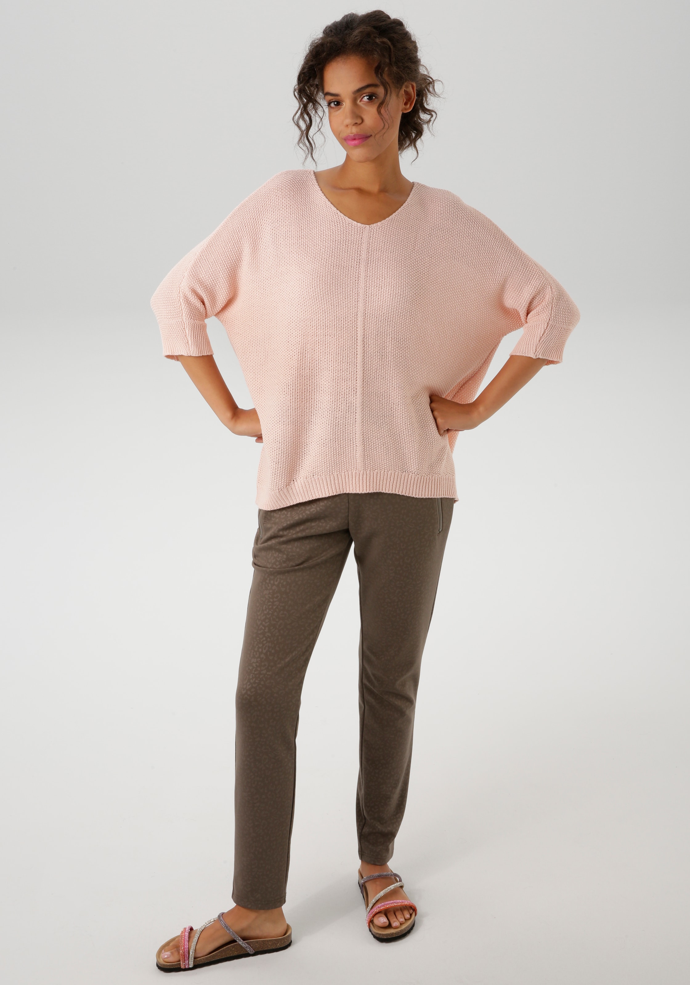 Aniston CASUAL Strickpullover, im ausdrucksvollem Perl-Muster