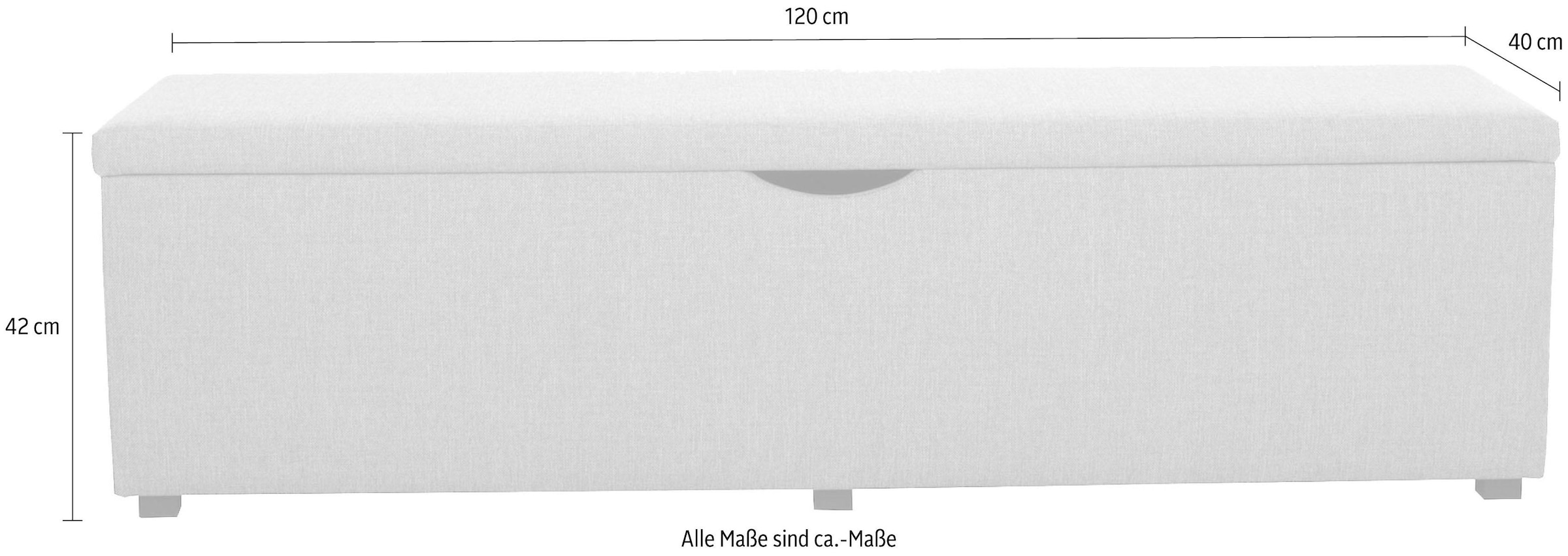 PLACES OF STYLE Hockerbank »Standard« Breite 120cm oder 160cm, auch als Garderobenbank oder Bettbank