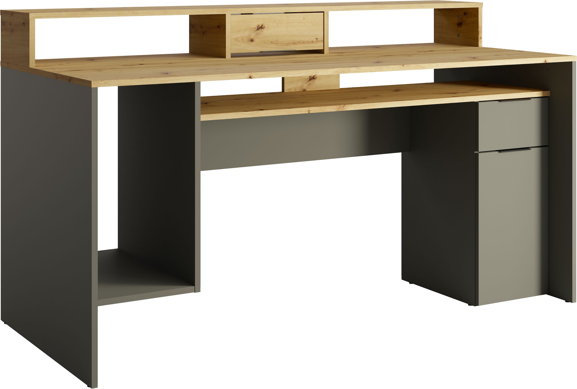 Schreibtisch »Peoria«, Gamingtisch mit Schublade und einem Regal, Breiten 160 x 70 cm