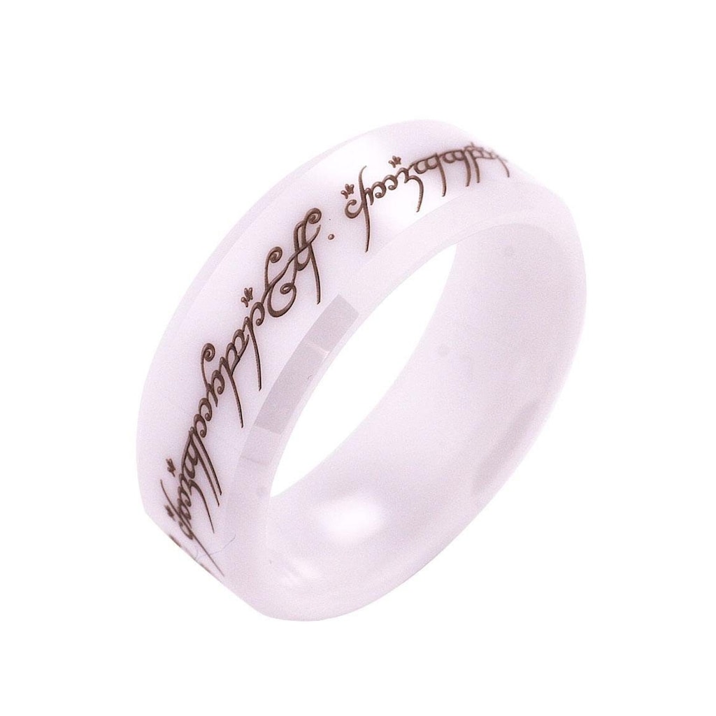 Der Herr der Ringe Fingerring »Der Eine Ring - Keramik weiß, 20003816«, Made in Germany