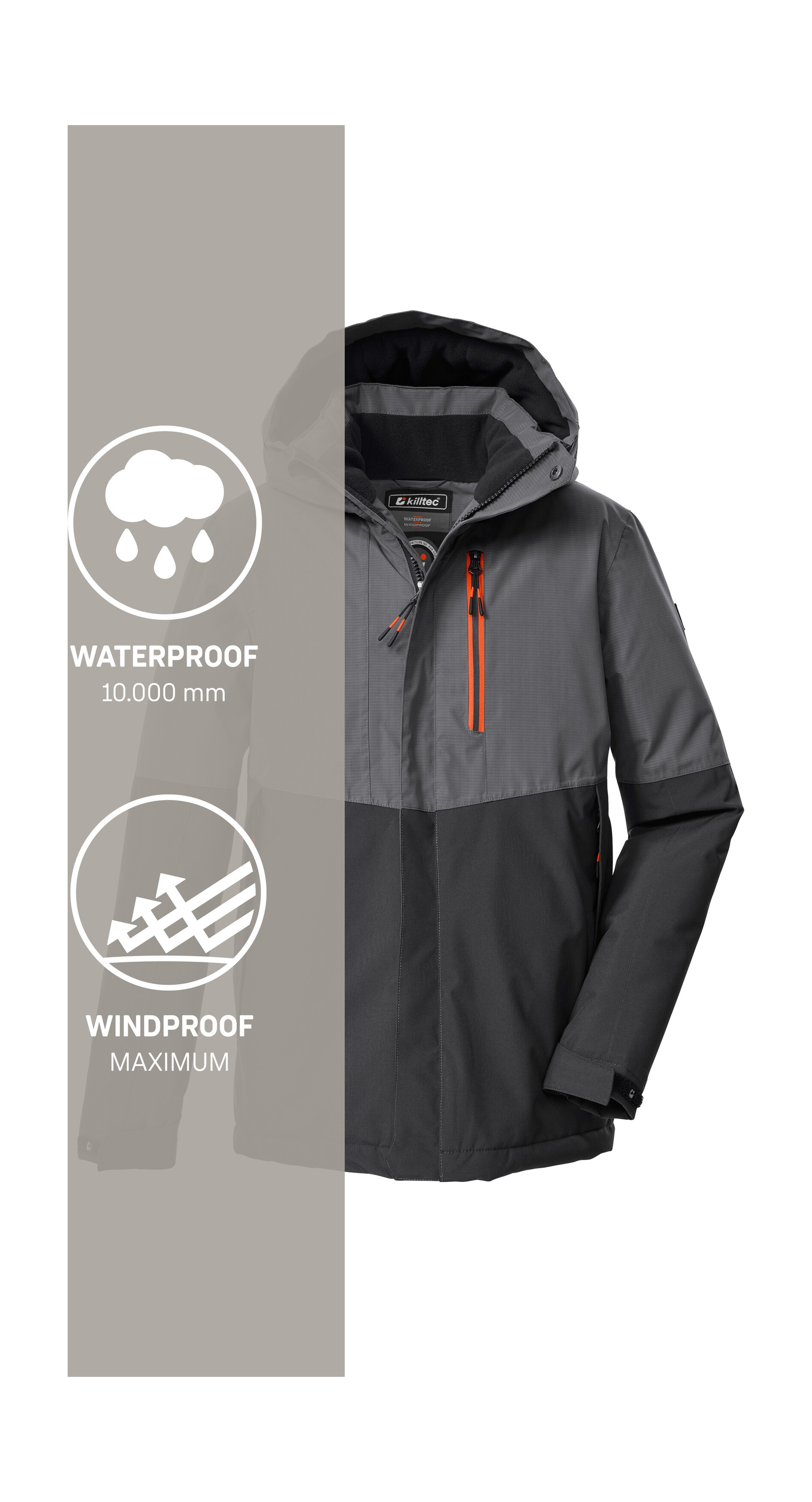 Killtec Funktionsjacke »KOW 222 BYS JCKT«, Wind- u. wasserdichte Kinderjacke mit Fleece, reflektierender Print