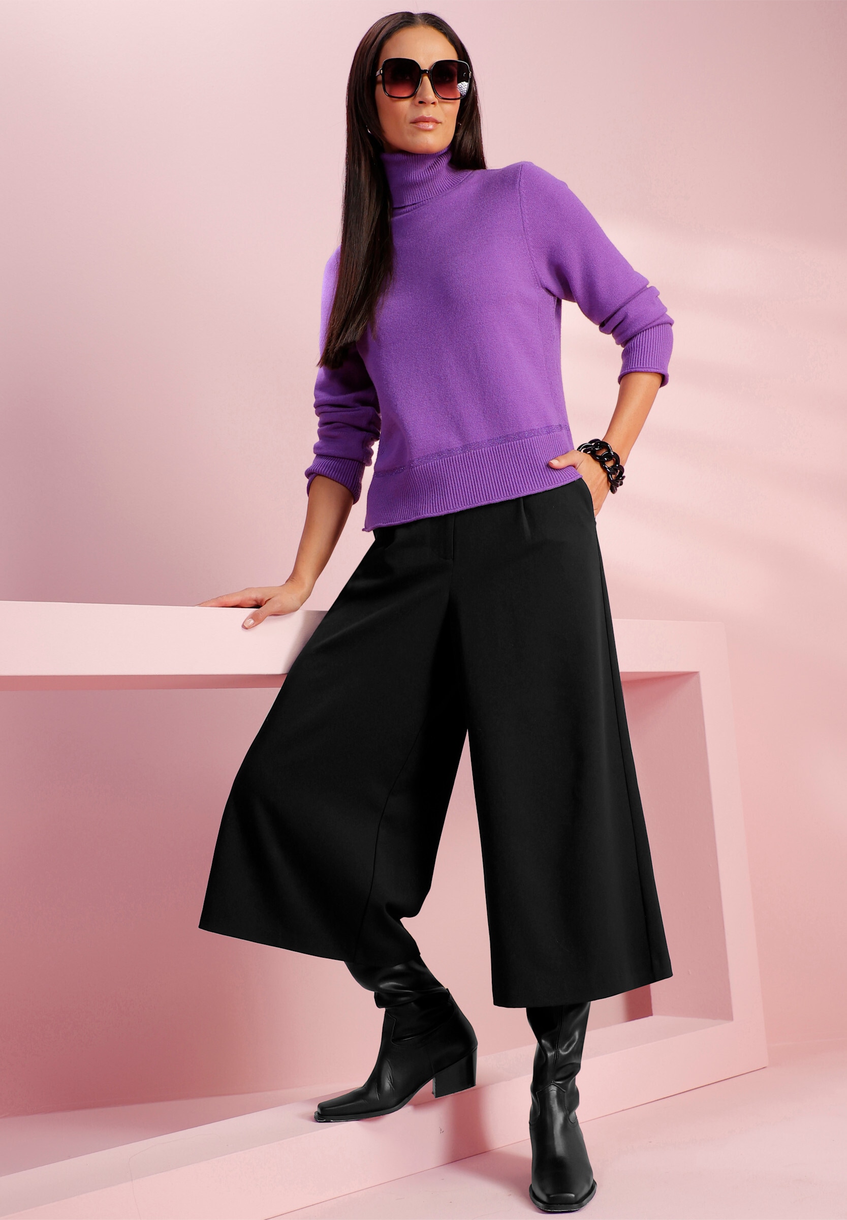 heine Longpullover »Pullover Rollkragenpullover mit Effektgarn«