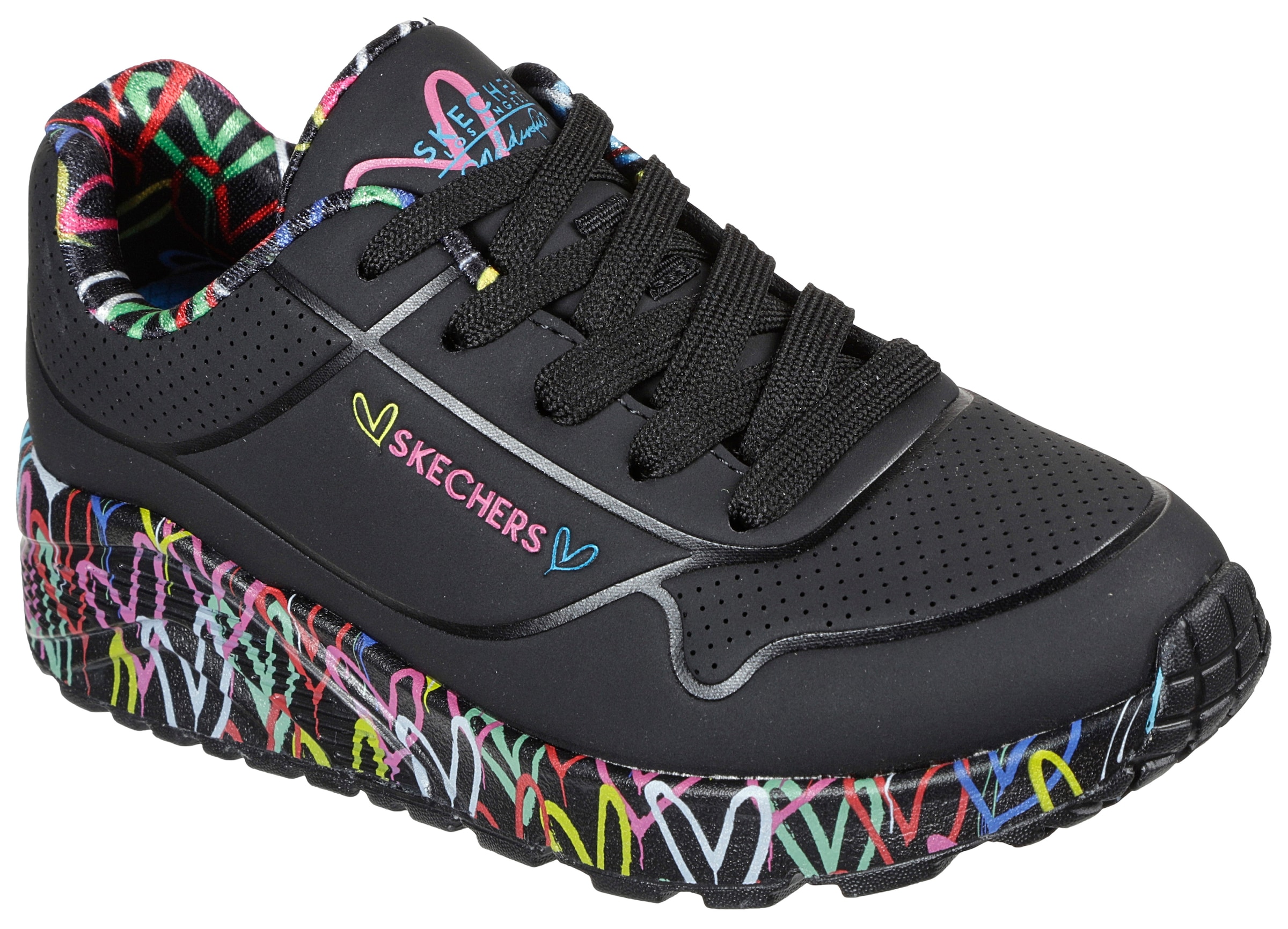 Skechers Sneaker »UNO LITE-LOVELY LUV«, Schnürschuh mit bedruckter Sohle, Größenschablone zum Download