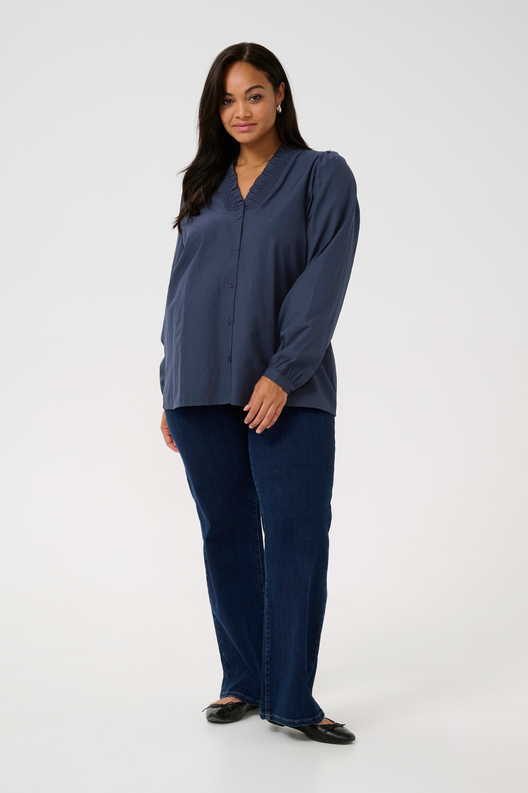 KAFFE Langarmbluse »Damen Bluse langarm KAmaia«