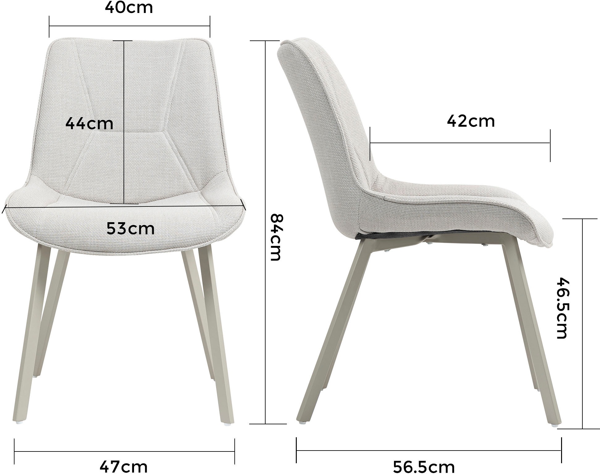 Duo Collection Esszimmerstuhl »Mila« (Set) 4 Stk.mit hellem Gestell in kaschmir Farbe