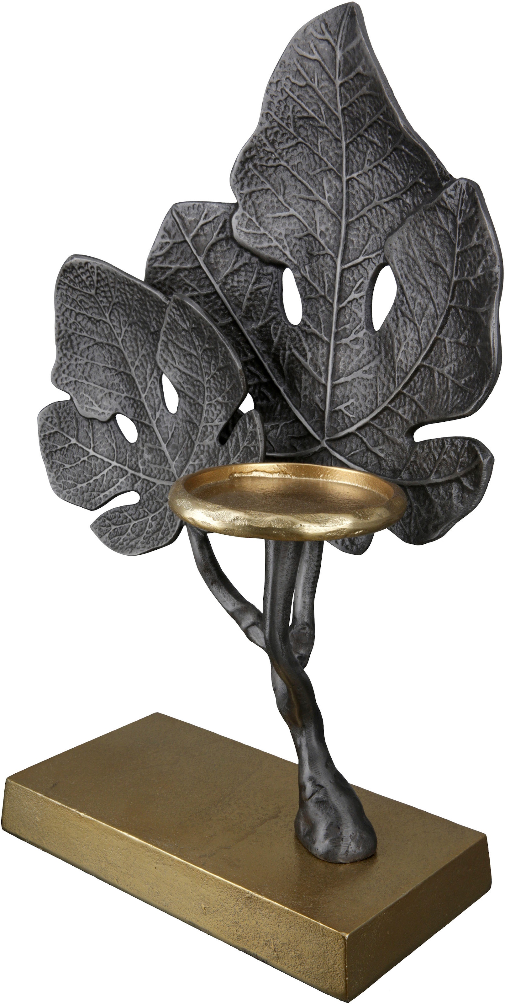 GILDE Kerzenleuchter »Leaf«, (1 St.), Kerzenhalter aus Aluminium, 1-flammig