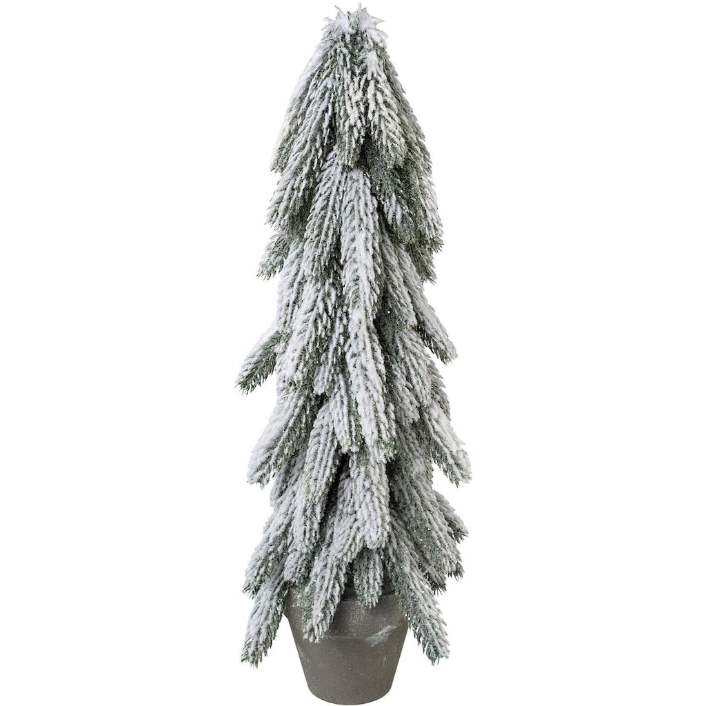 Creativ deco Künstlicher Weihnachtsbaum »Weihnachtsdeko, künstlicher Christbaum, Tannenbaum«, im Topf mit dekorativem Schnee