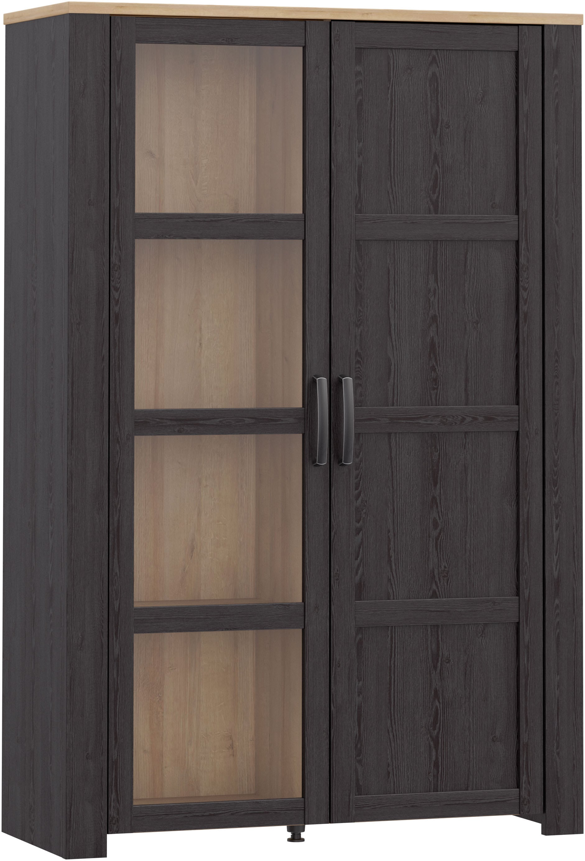 FORTE Highboard »Bohol, Vitrine mit Glastüre, viel Stauraum« B/H/T 106,4/160,6/42 cm Beleuchtung optional bestellbar