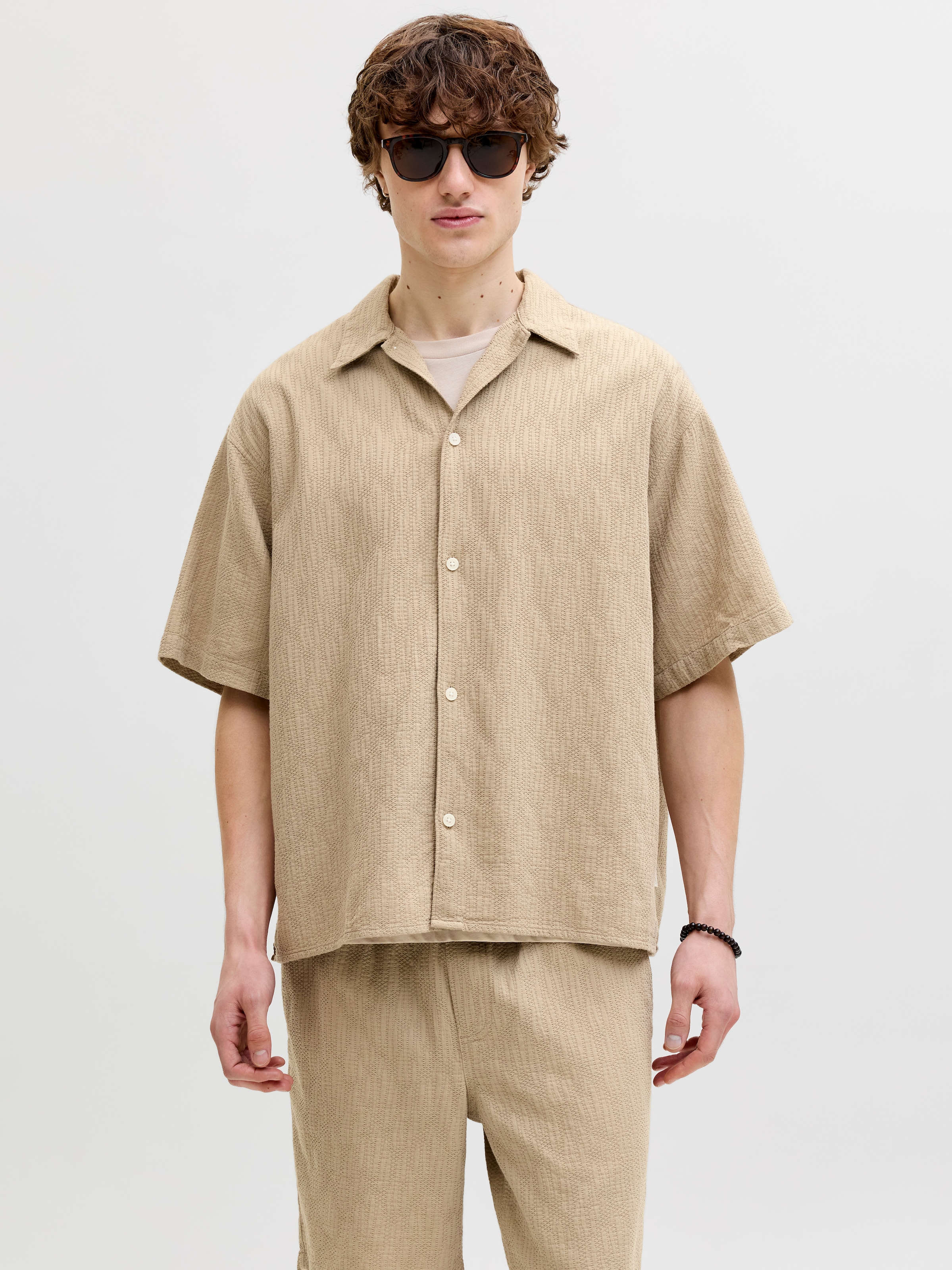Jack & Jones Kurzarmhemd »JORMONTAUK WAVY TEXTURE SHIRT SS SN« Baumwolle, relaxed fit