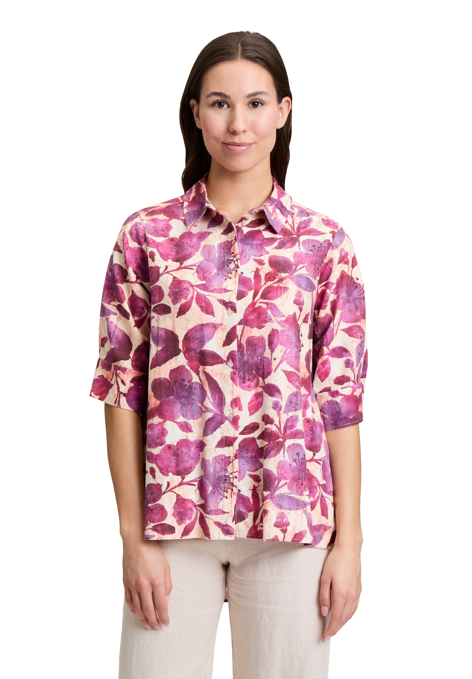 Cartoon Klassische Bluse »Leinenbluse mit Kragen«