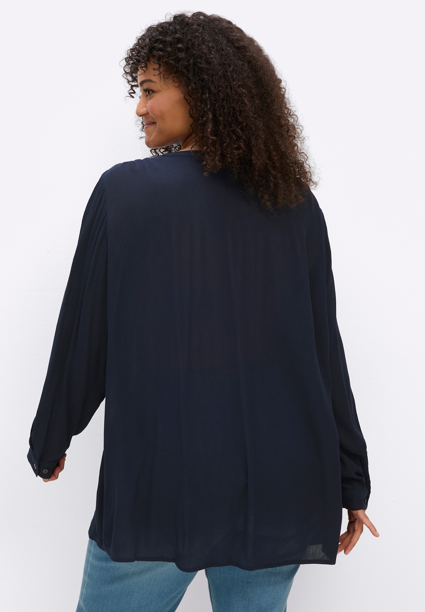 sheego by Joe Browns Klassische Bluse »Langarm-Bluse Langarm-Bluse mit Häkelspitze und Biesen«