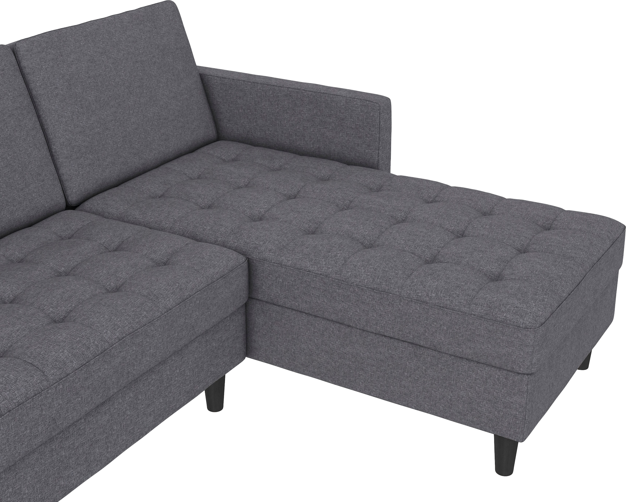 Dorel Home Ecksofa »Presley, L-Form,«, Ecksofa mit Bett-Funktion und Stauraum, verstellbare Rückenlehne