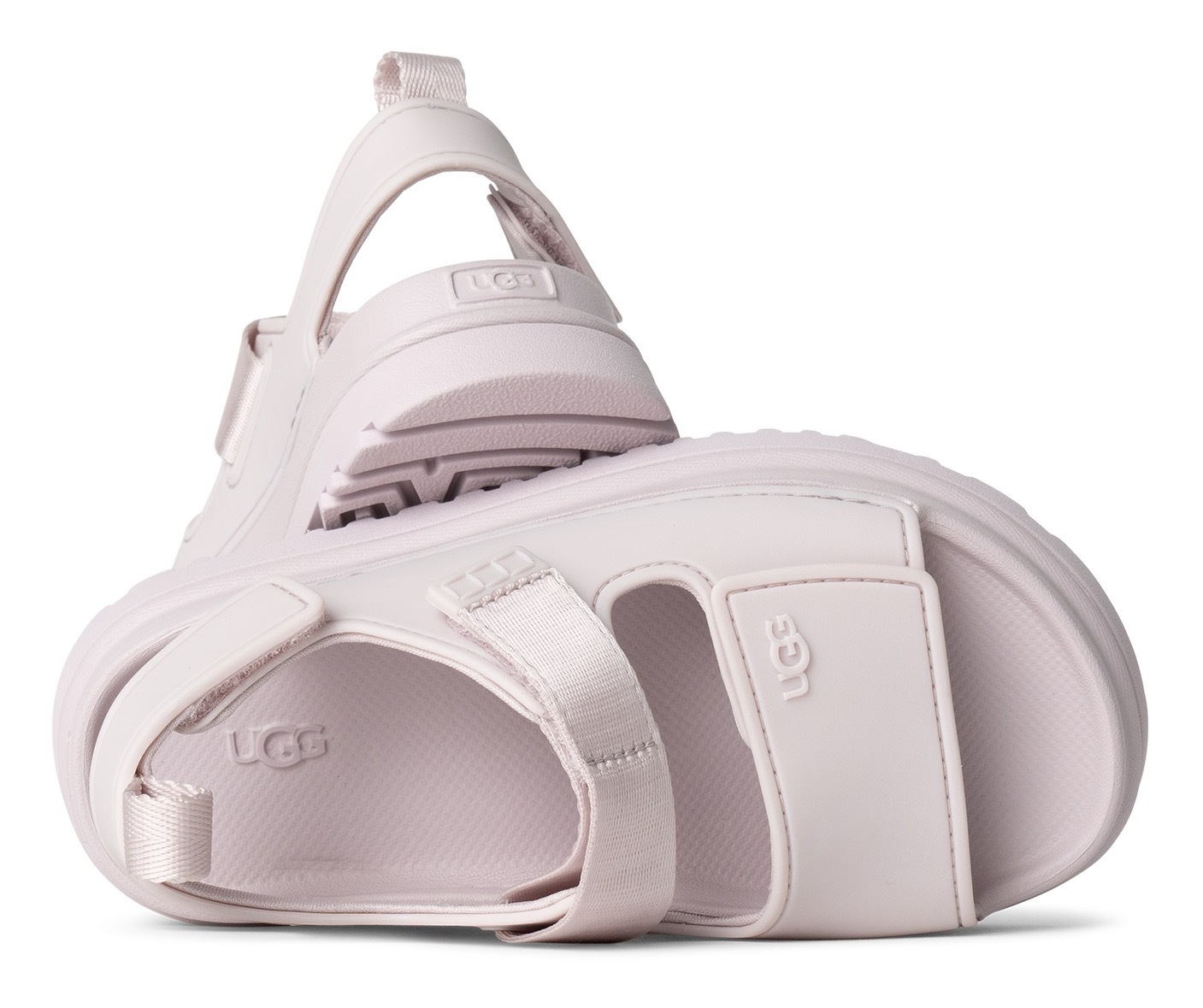 UGG Badesandale »K GOLDENGLOW«, Sommerschuh, Poolslides, Plateauabsatz, mit Klettverschluss