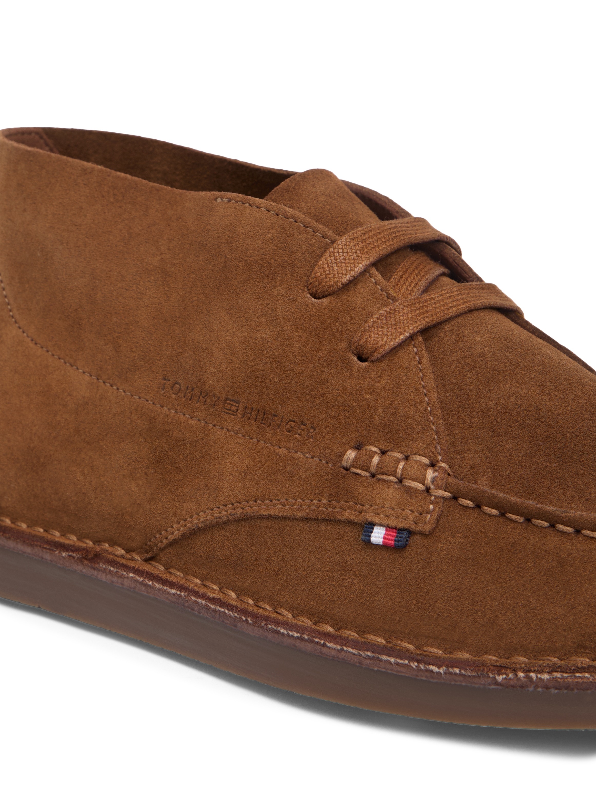 Tommy Hilfiger Schnürboots »HILFIGER STITCHDOWN SUEDE CHUKKA«  , Schnürschuh in Mokassin-Optik