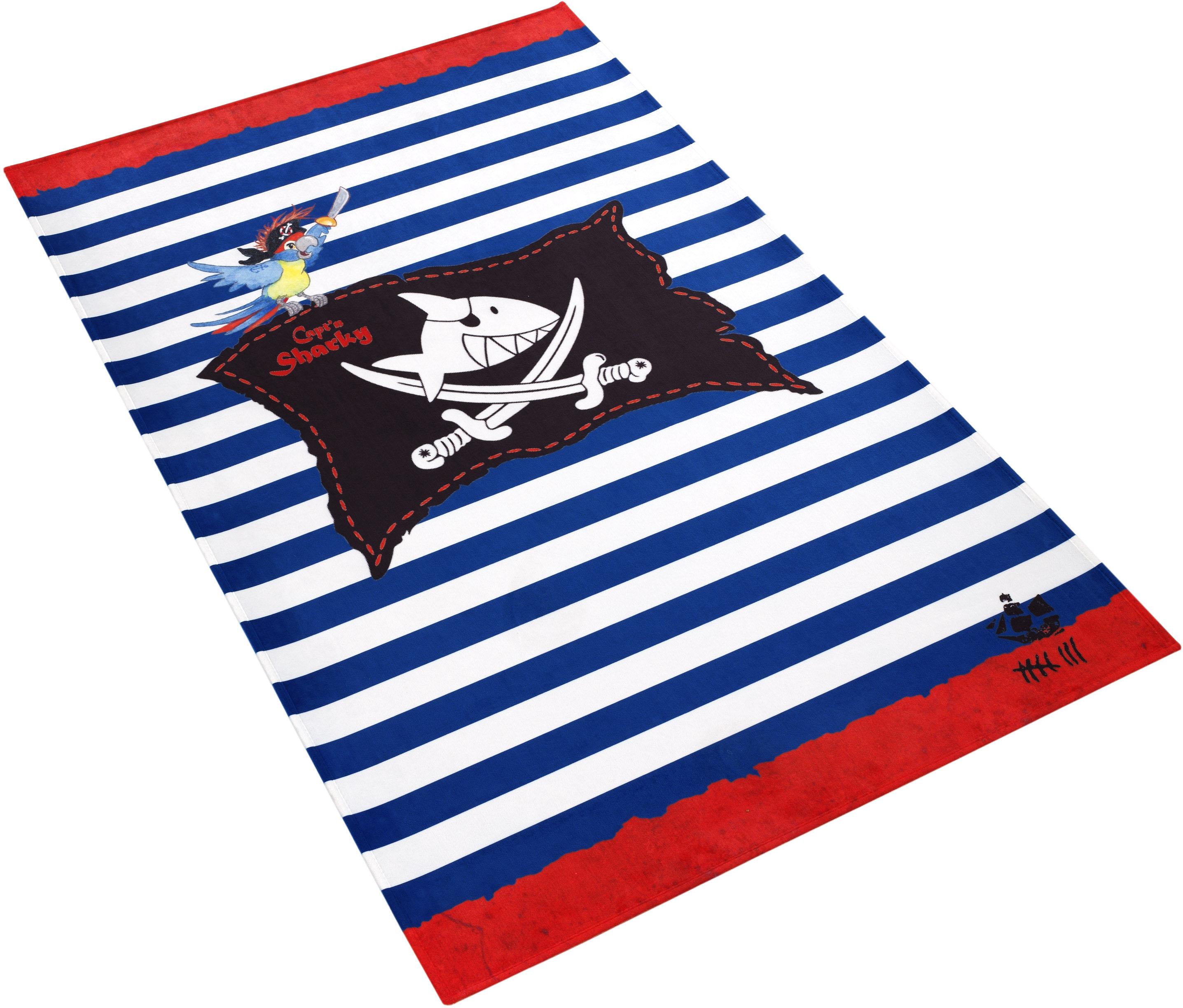 Capt`n Sharky Kinderteppich »SH-310«, rechteckig, 6 mm Höhe, bedruckter Stoff, weiche Microfaser