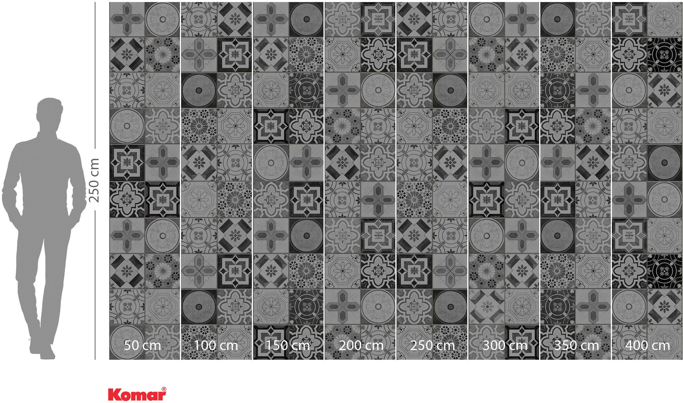 Komar Vliestapete »Digitaldruck Vlies - Pattern Porto - Größe 400 x 250 cm«, bedruckt, Wohnzimmer, Schlafzimmer