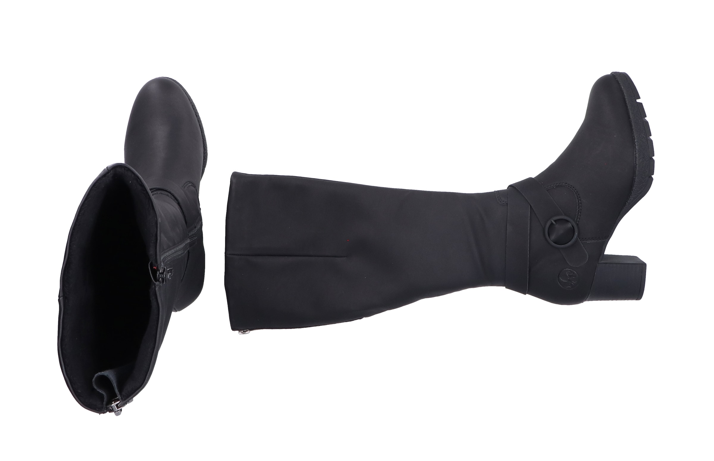 Rieker Stiefel  Langschaftstiefel, Blockabsatz,mit Reißverschluss hinten-schmale Form