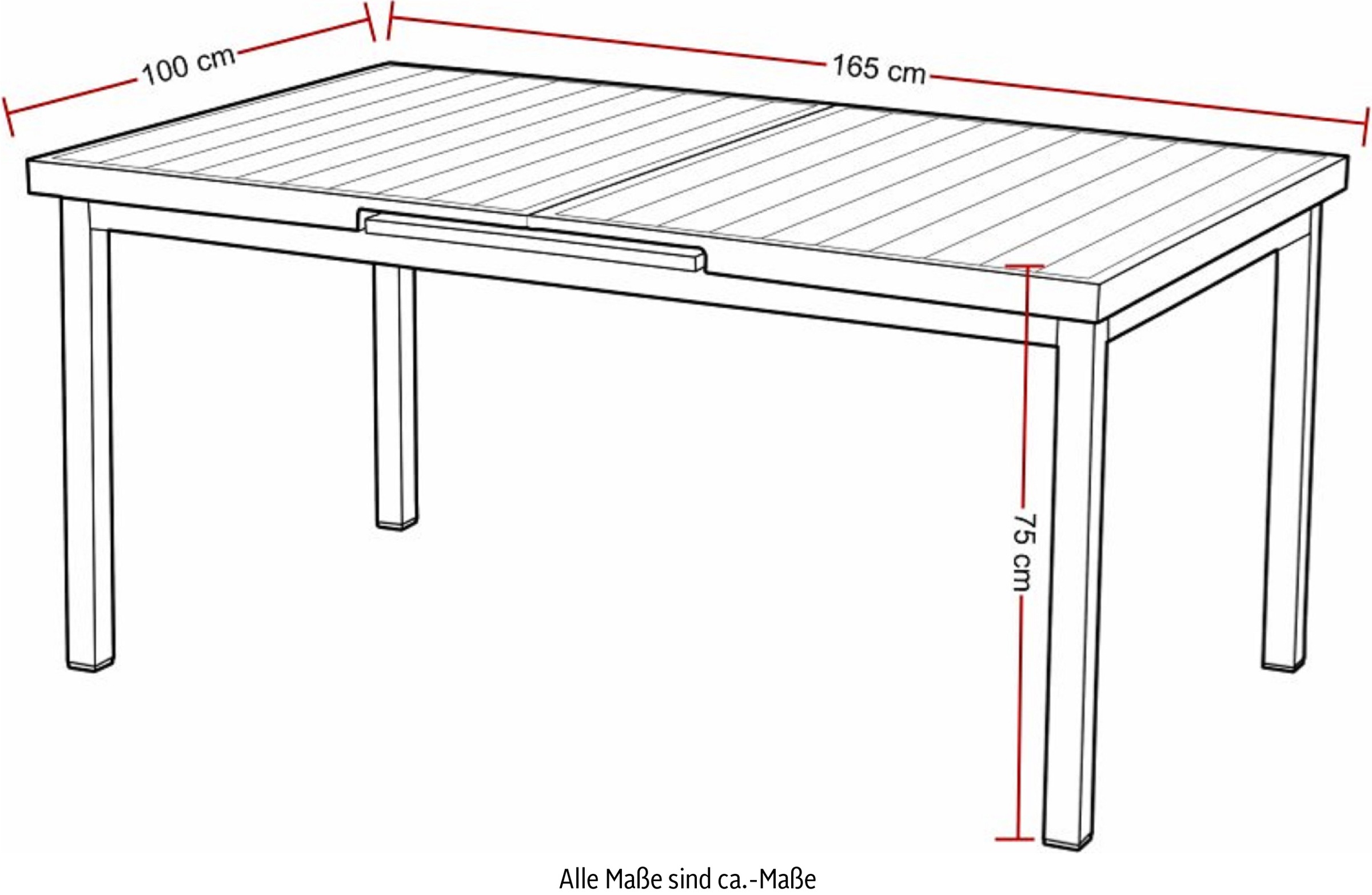 Destiny Garten-Essgruppe »COSTA IMOLA« 5 Stk. tlg. 4 Hochlehner Textilene, 1 Ausziehtisch 165/215x100x75 cm