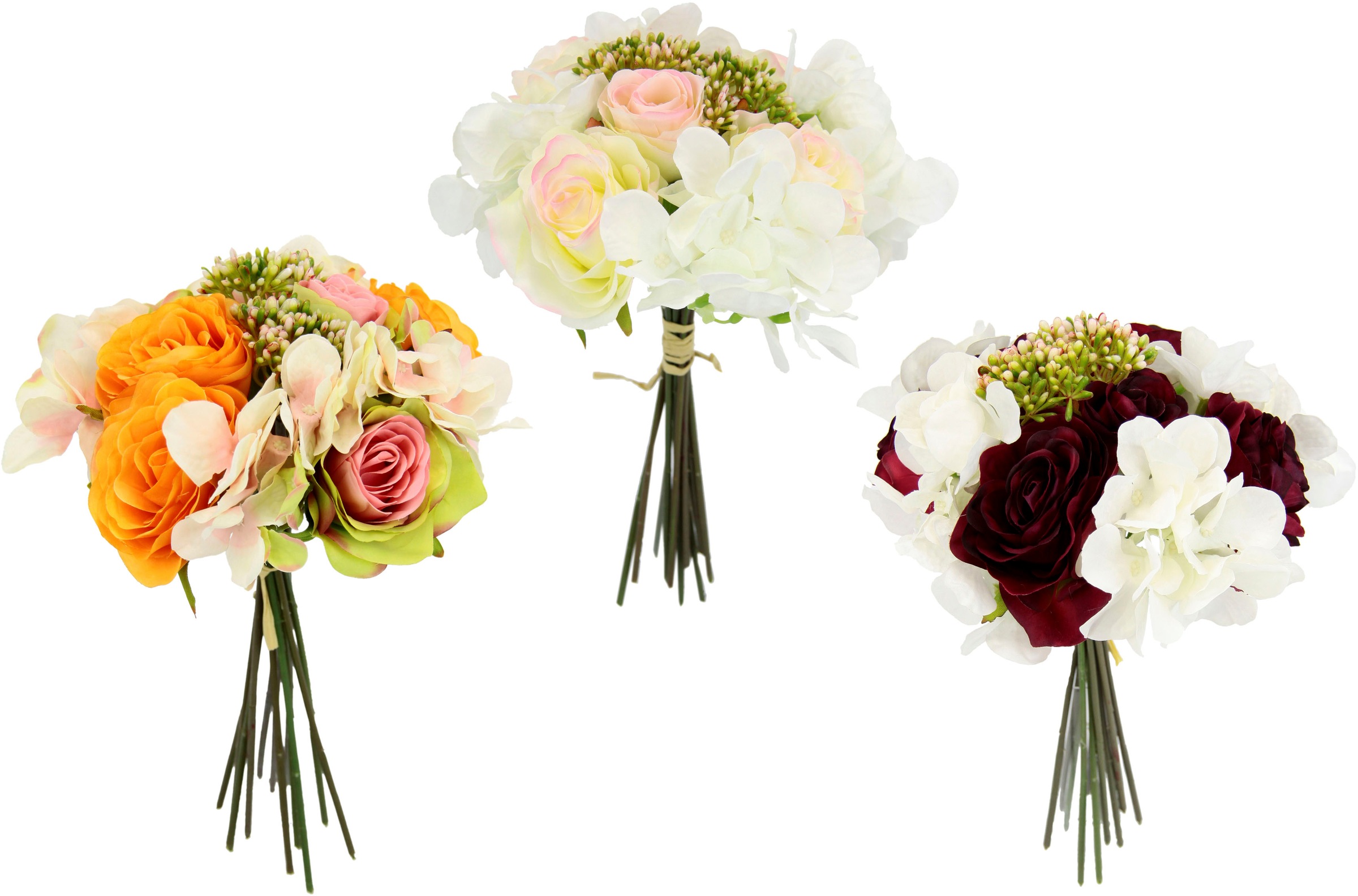 I.GE.A. Kunstpflanze »Rosenbouquet mit Hortensien«, 30 cm