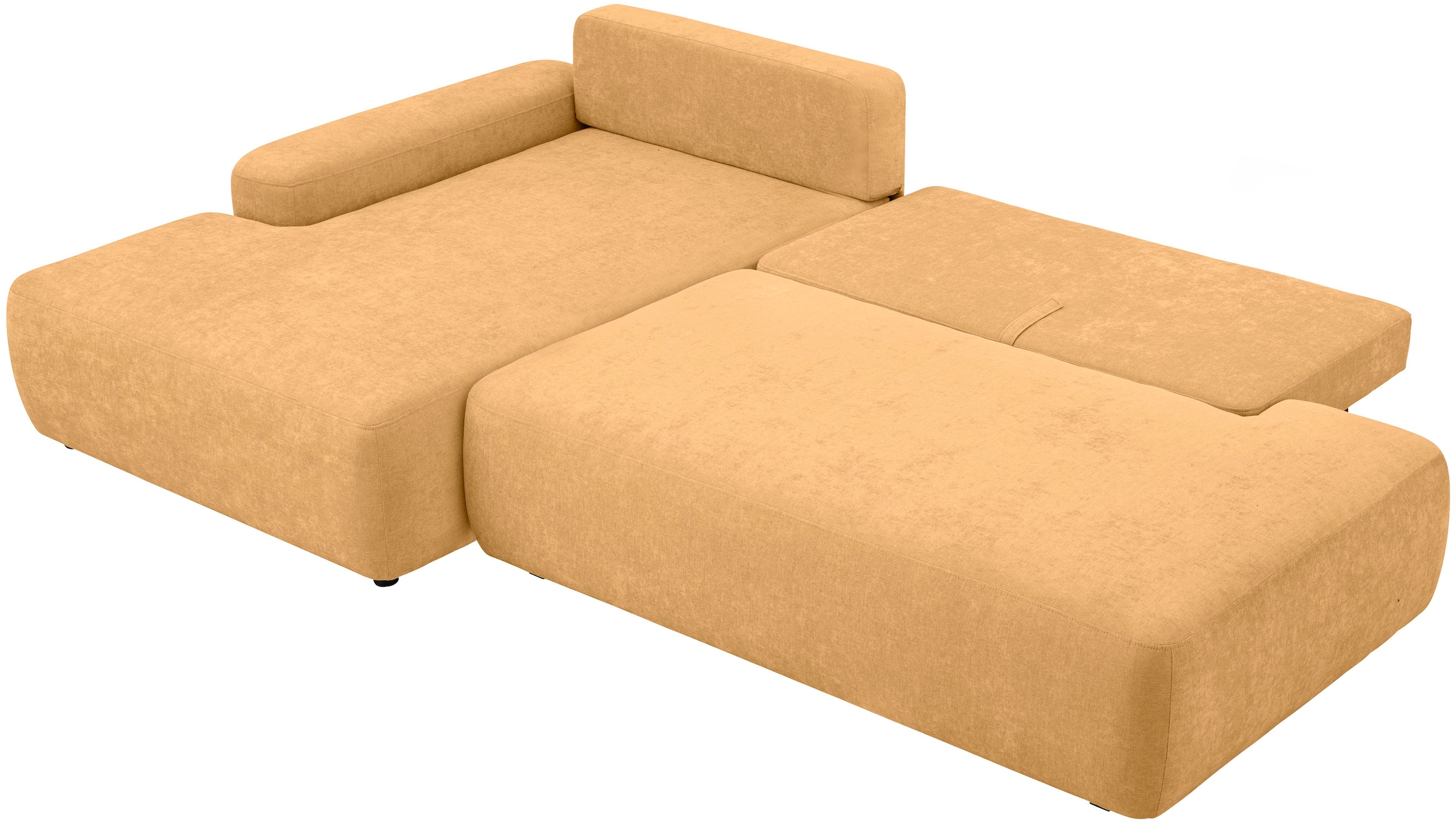 INOSIGN Ecksofa »TORGE, Schlafsofa Cord, Samtvelours u. Strukur fein, Couch in L-Form«, Schlaffunktion und Bettkasten, Liegefläche: 210x125 cm, neues Design