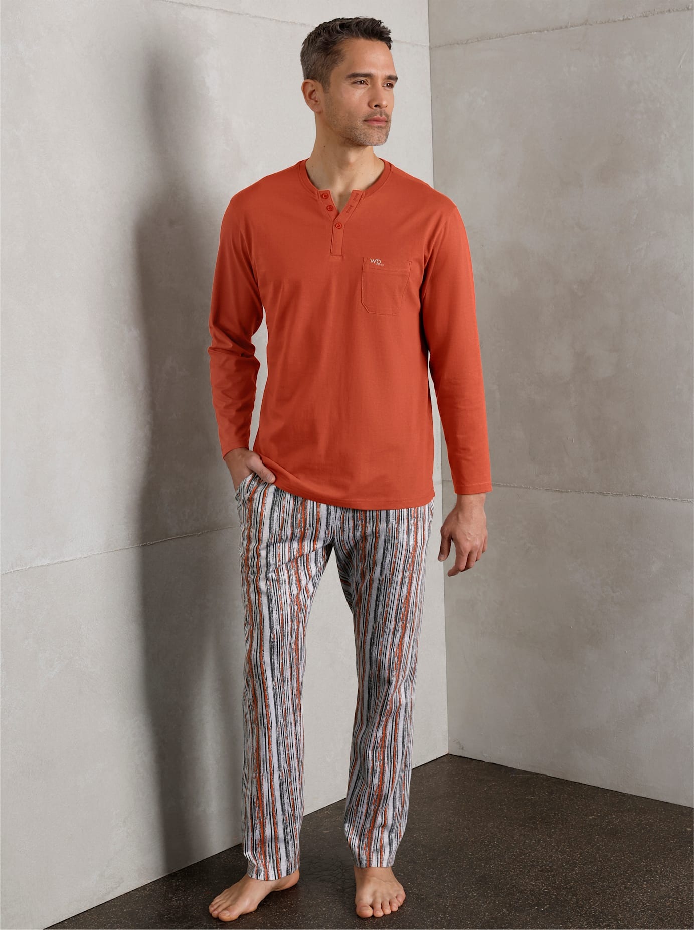 Wäschepur Herren Pyjamaoberteil »Schlafanzug-Shirt« 1 Stk. tlg. in rot, Größe 56/58