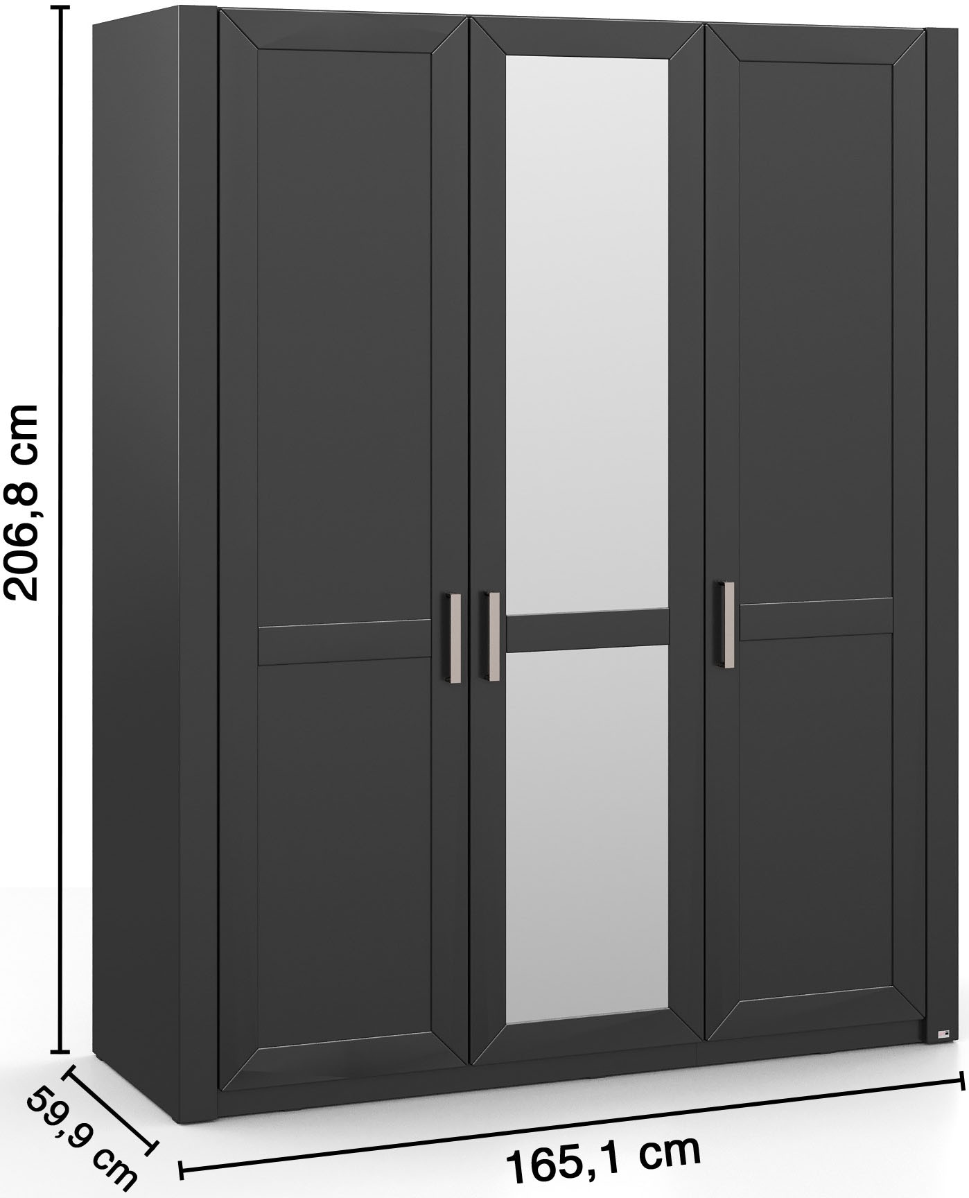 set one by Musterring Kleiderschrank »York Schlafen«, (1 St.), mit Holz- und Spiegeltüren,verschiedene Breiten, Höhe 207 x T 60 cm
