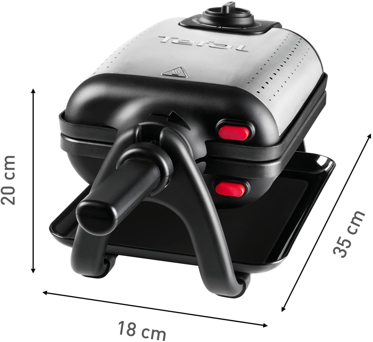 Tefal Waffeleisen »WM756D Kingsize« 1200 W für 2 belgische Waffeln, mit Dreh-Funktion, antihaftbeschichtet