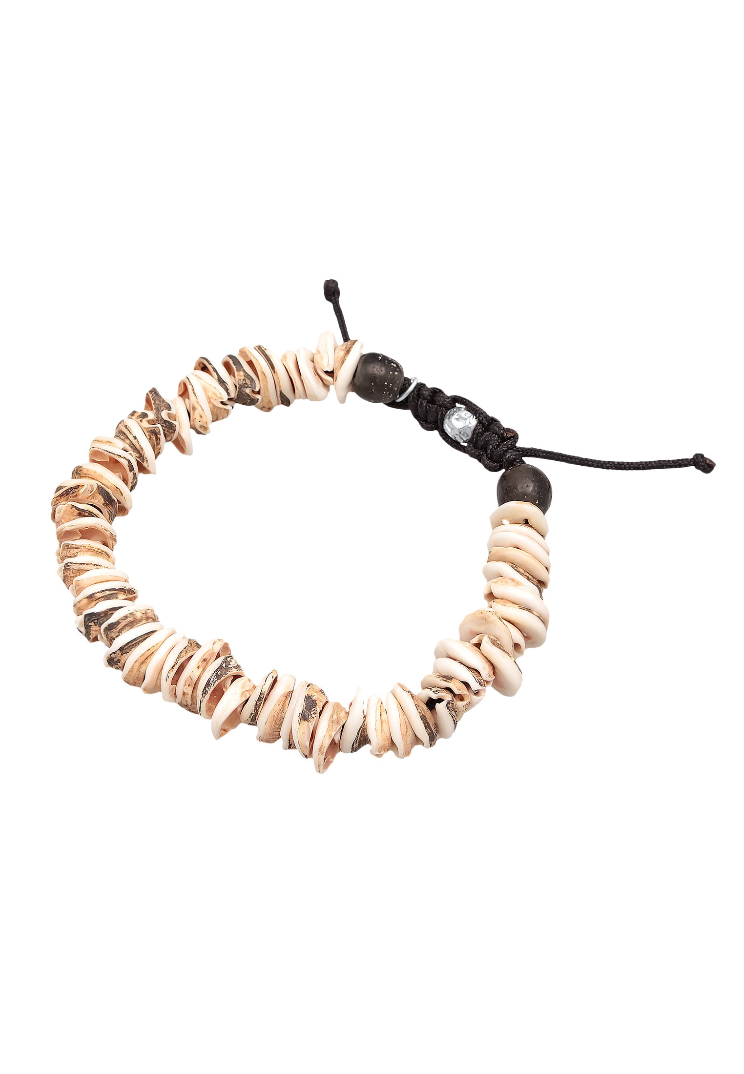 Kuzzoi Armkette »Armband Surfer Kauri Muscheln Glasperlen Nylon 925 Silber«