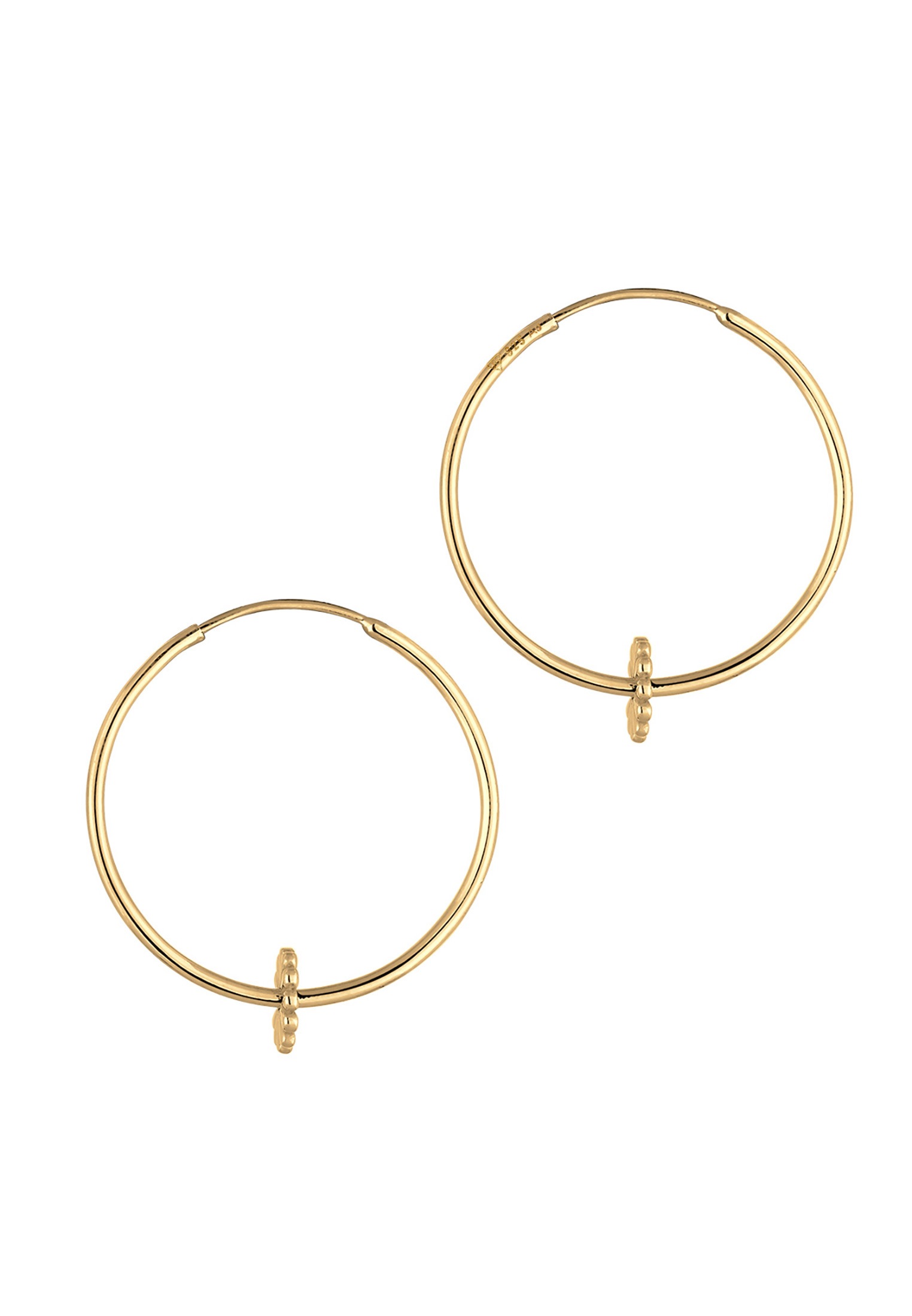 Elli Paar Creolen »Ohrringe Creole Blume 925 Sterling Silver vergoldet«