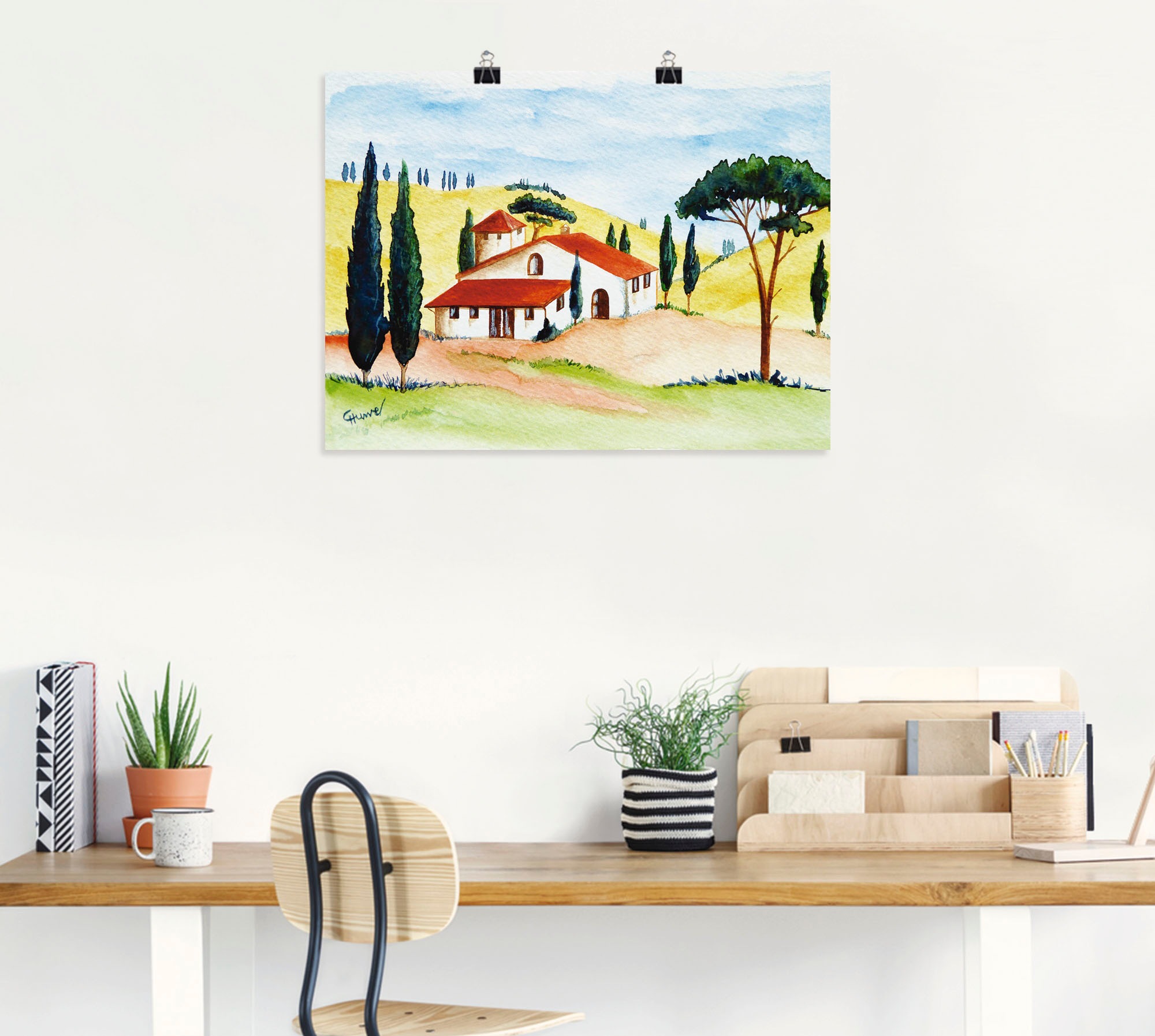 Artland Wandbild »Frühling in der Toskana«, Europa, (1 St.), in vielen Größen & Produktarten -Leinwandbild, Poster, Wandaufkleber / Wandtattoo auch für Badezimmer geeignet