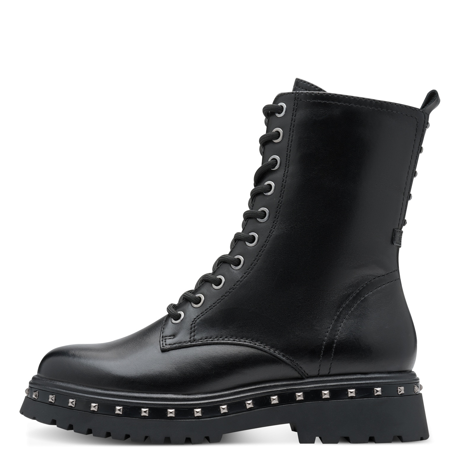 Tamaris Schnürboots  , Blockabsatz, Plateau, Schnürstiefelette mit Nieten am Sohlenrand