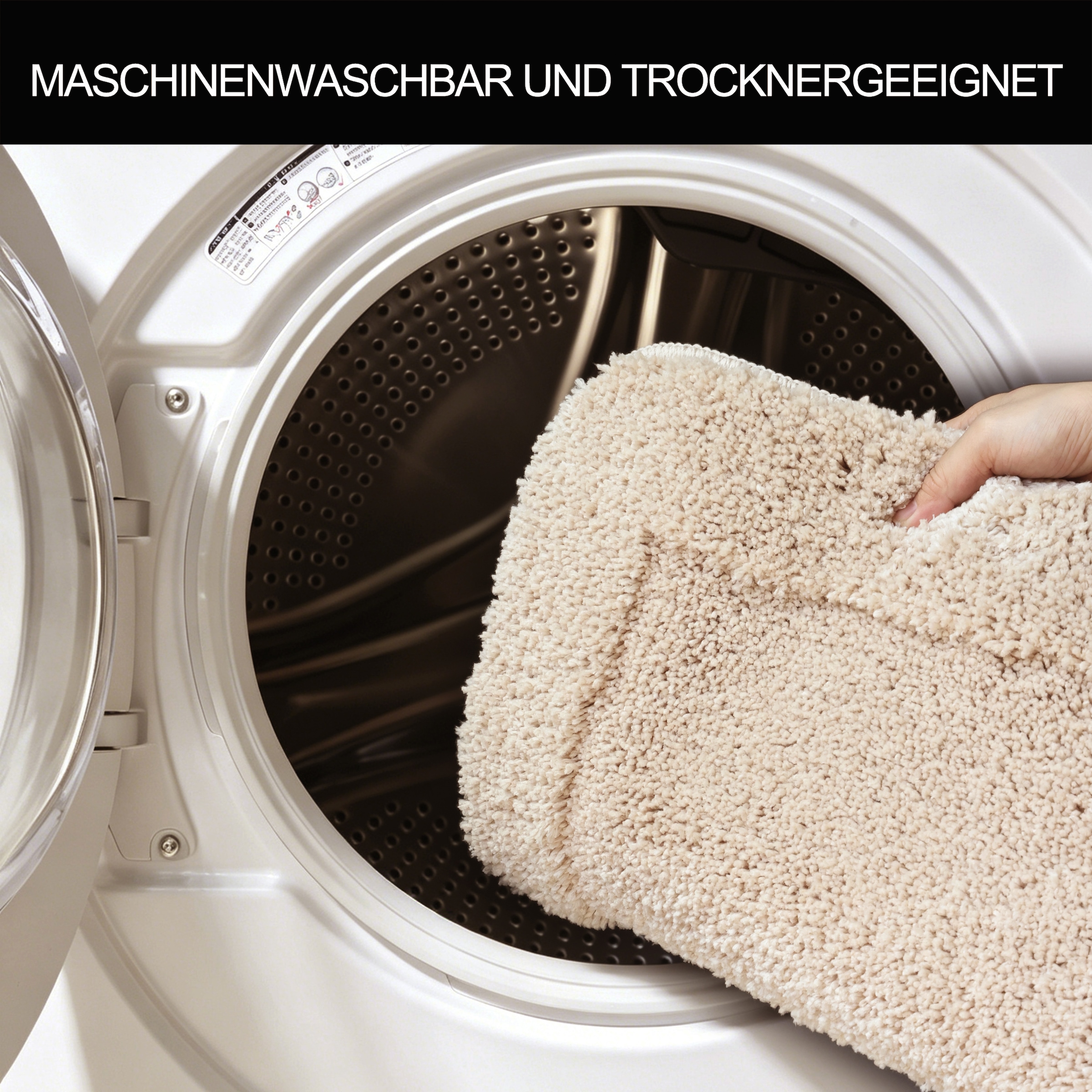 OTTO home Badematte »Sanremo mit Rahmen, Badvorleger, Badezimmer, sehr weich, Hoch-Tief« Höhe 25 mm rutschhemmend beschichtet fußbodenheizungsgeeignet | schnell trocknend Badteppich, unifarben, rechteckig und als 3-tlg. Set erhältlich