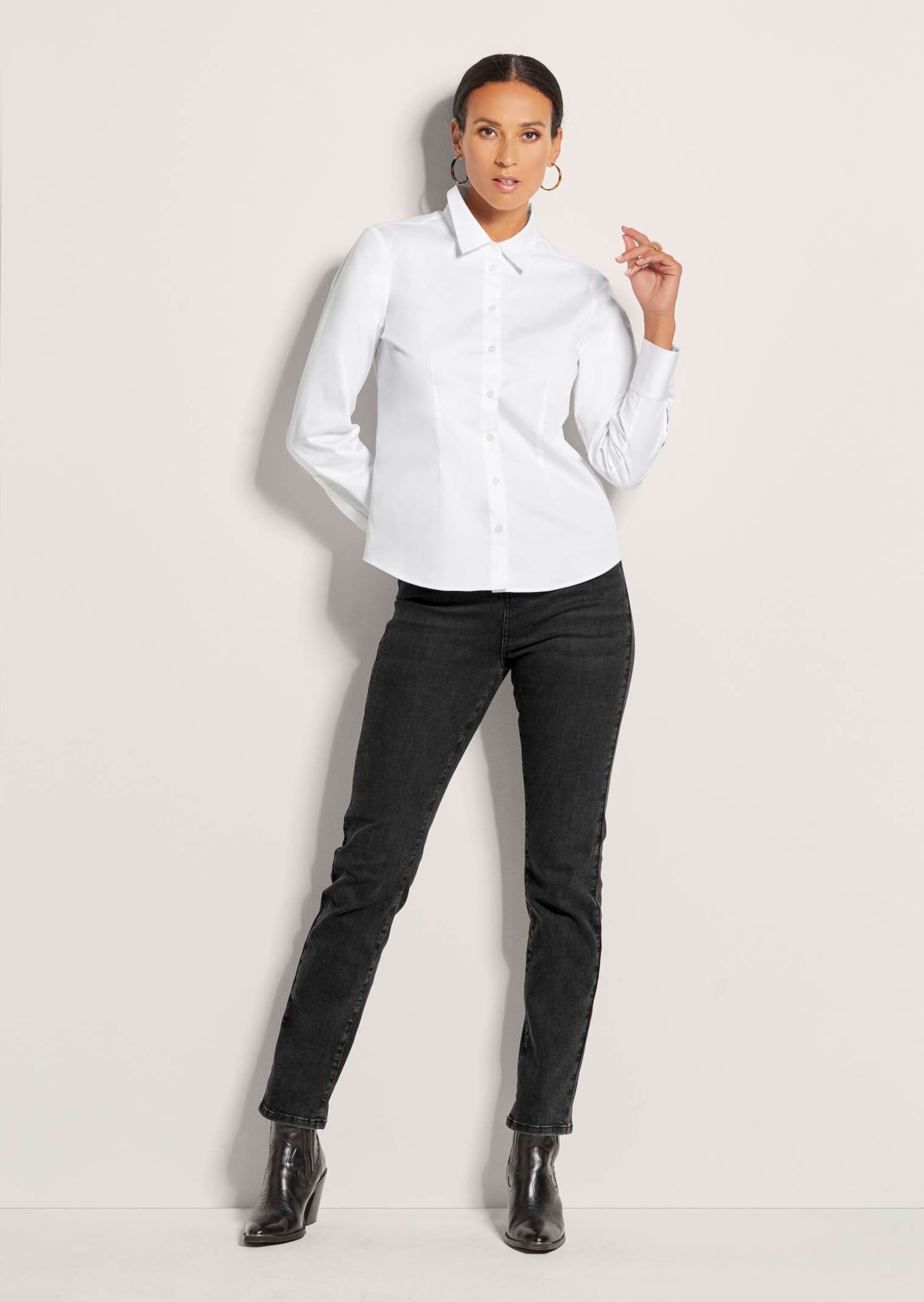 MADELEINE Hemdbluse »Bluse Hemdbluse mit Manschettenärmeln«