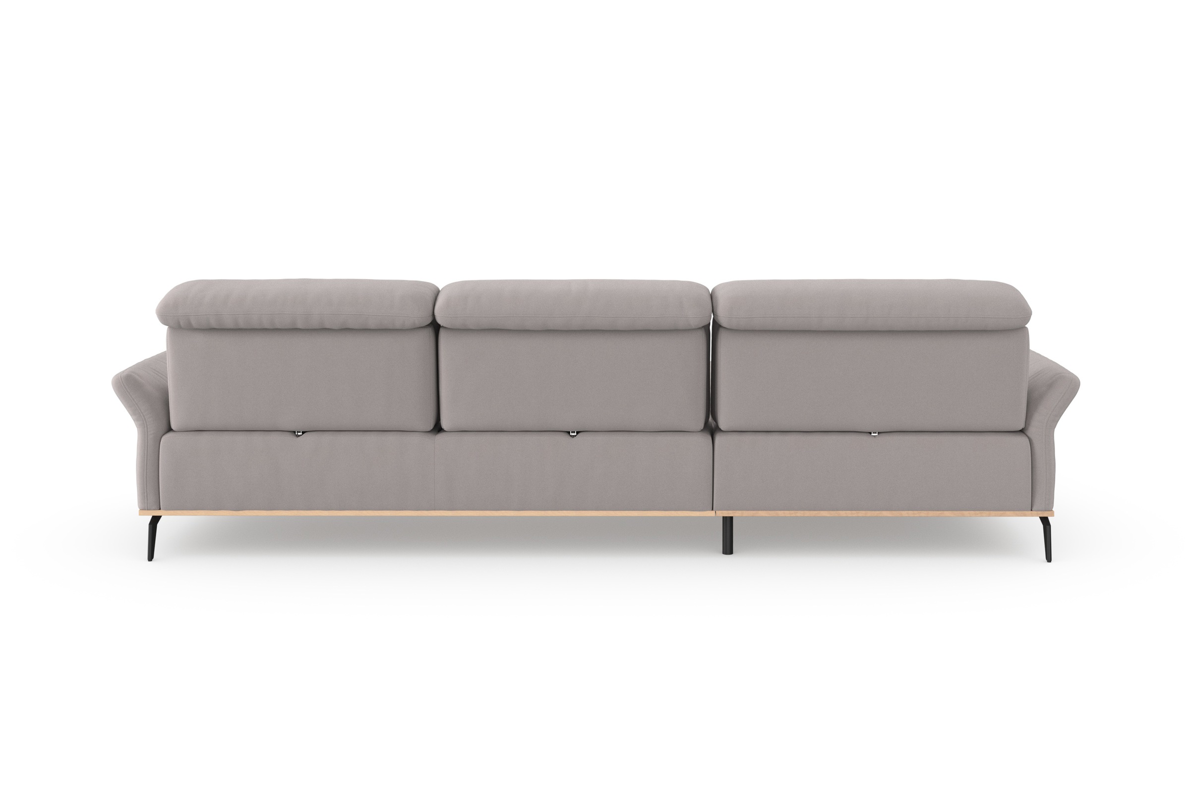Places of Style Ecksofa »Fjord L-Form«, massiv, wahlweise mit Armlehnfunktion, Kopf- Sitztiefenverstellung