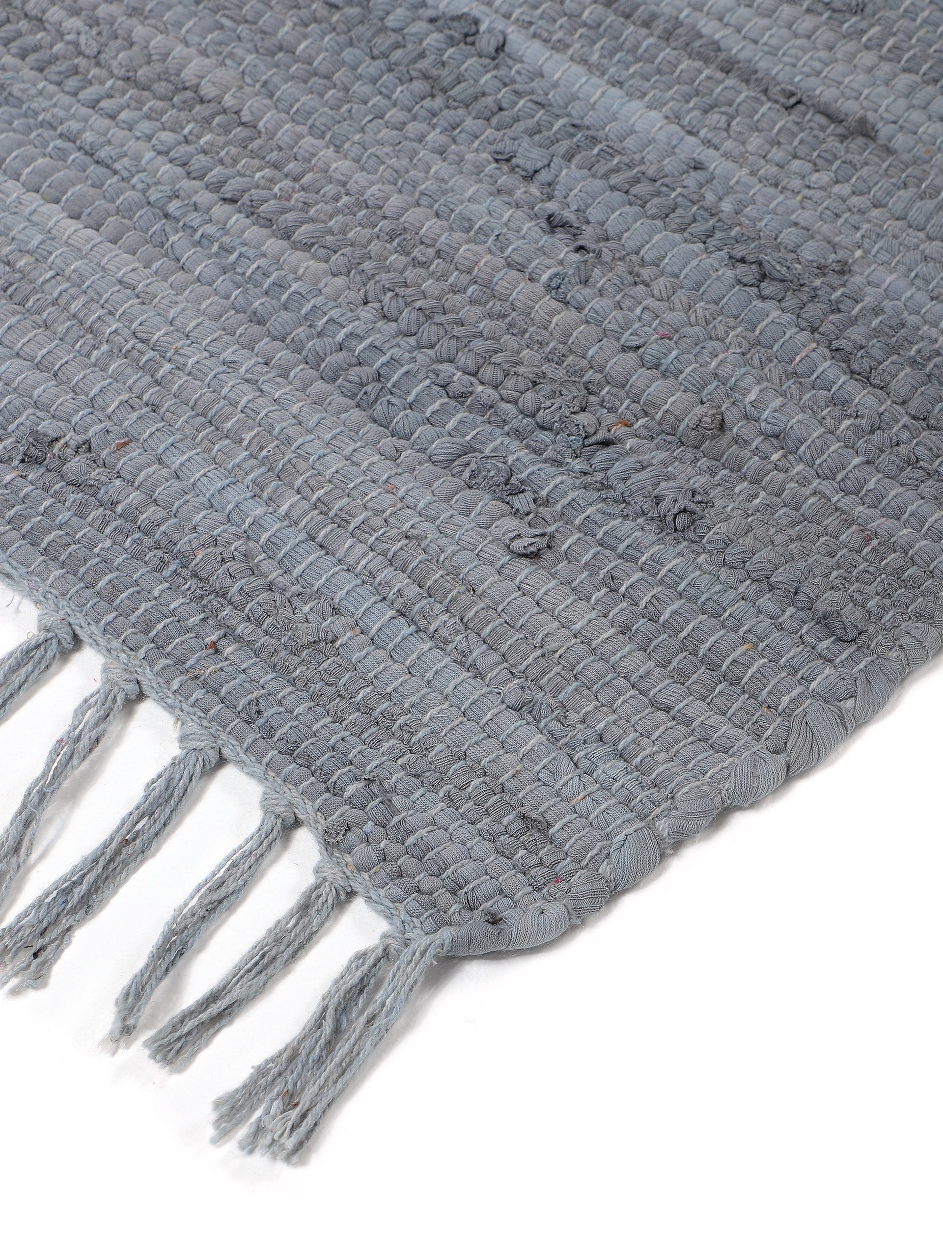 carpetfine Teppich »Kelim Chindi uni«, rechteckig, 5 mm Höhe, Wendeteppich, reine Baumwolle, handgewebt, Uni-Farben, mit Fransen