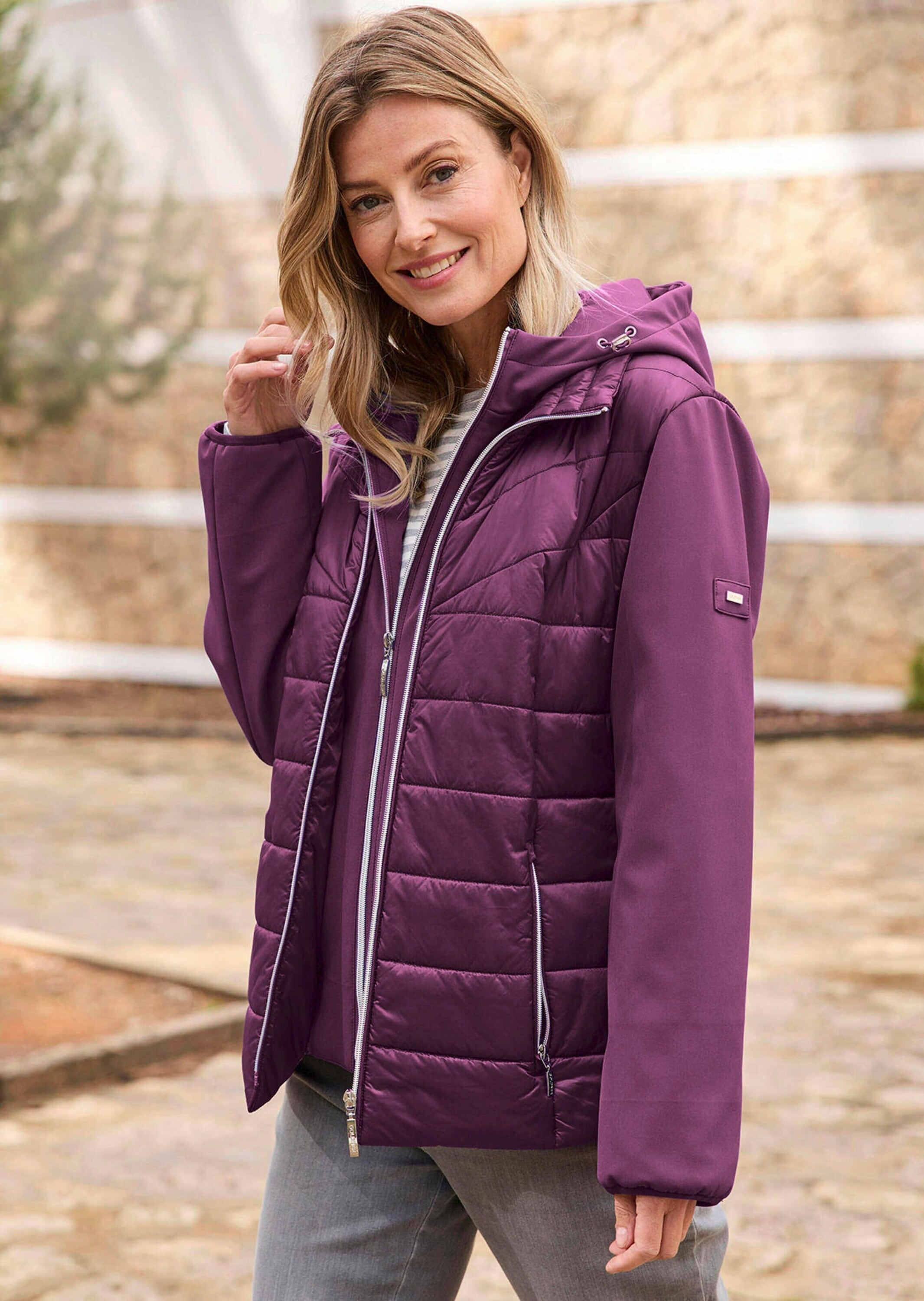 GOLDNER Kurzjacke »Steppjacke mit Ärmeln aus Softshell«
