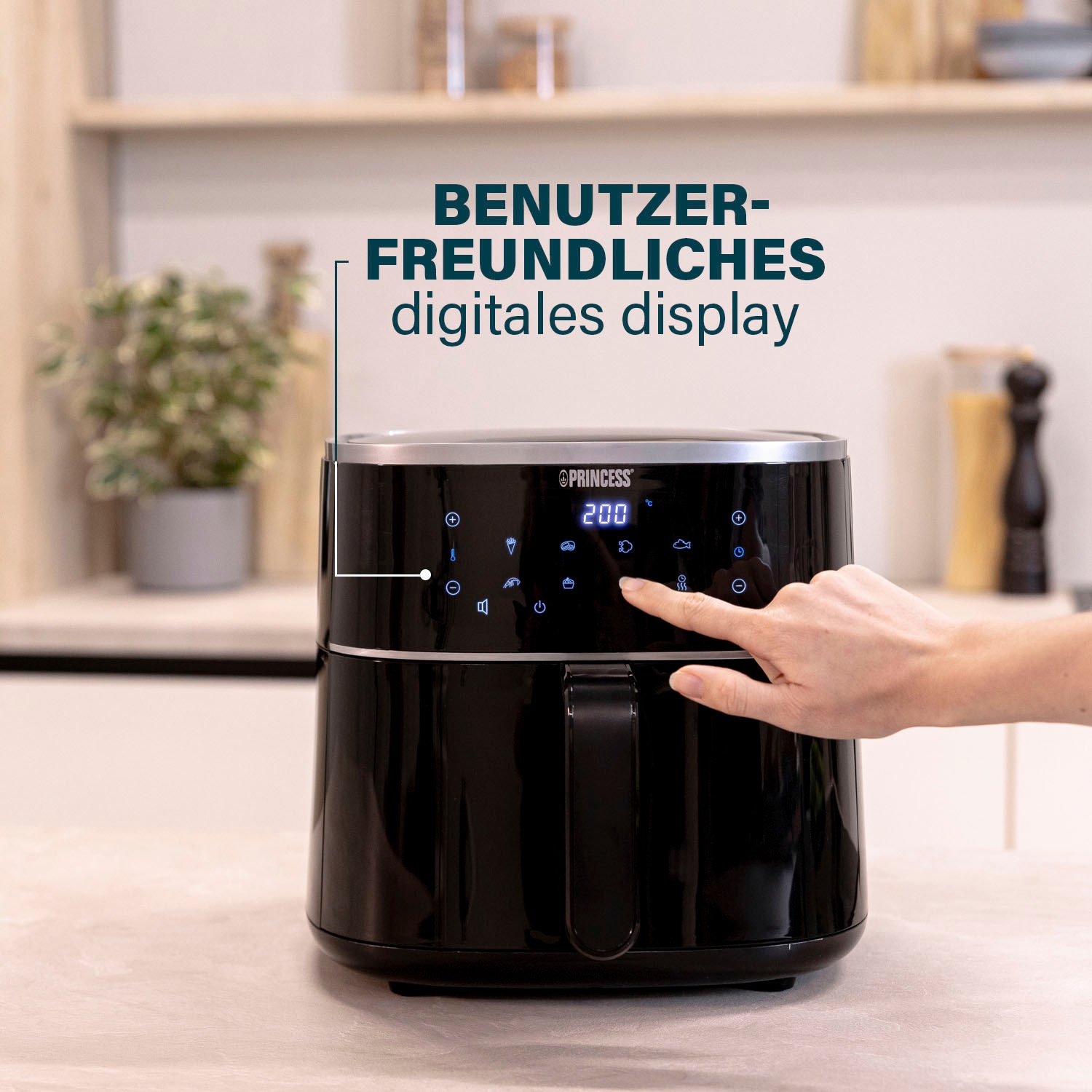 PRINCESS Heißluftfritteuse »182244«, 1500 W, Fassungsvermögen 6 l, Füllmenge des Behälters variierbar – 6 L