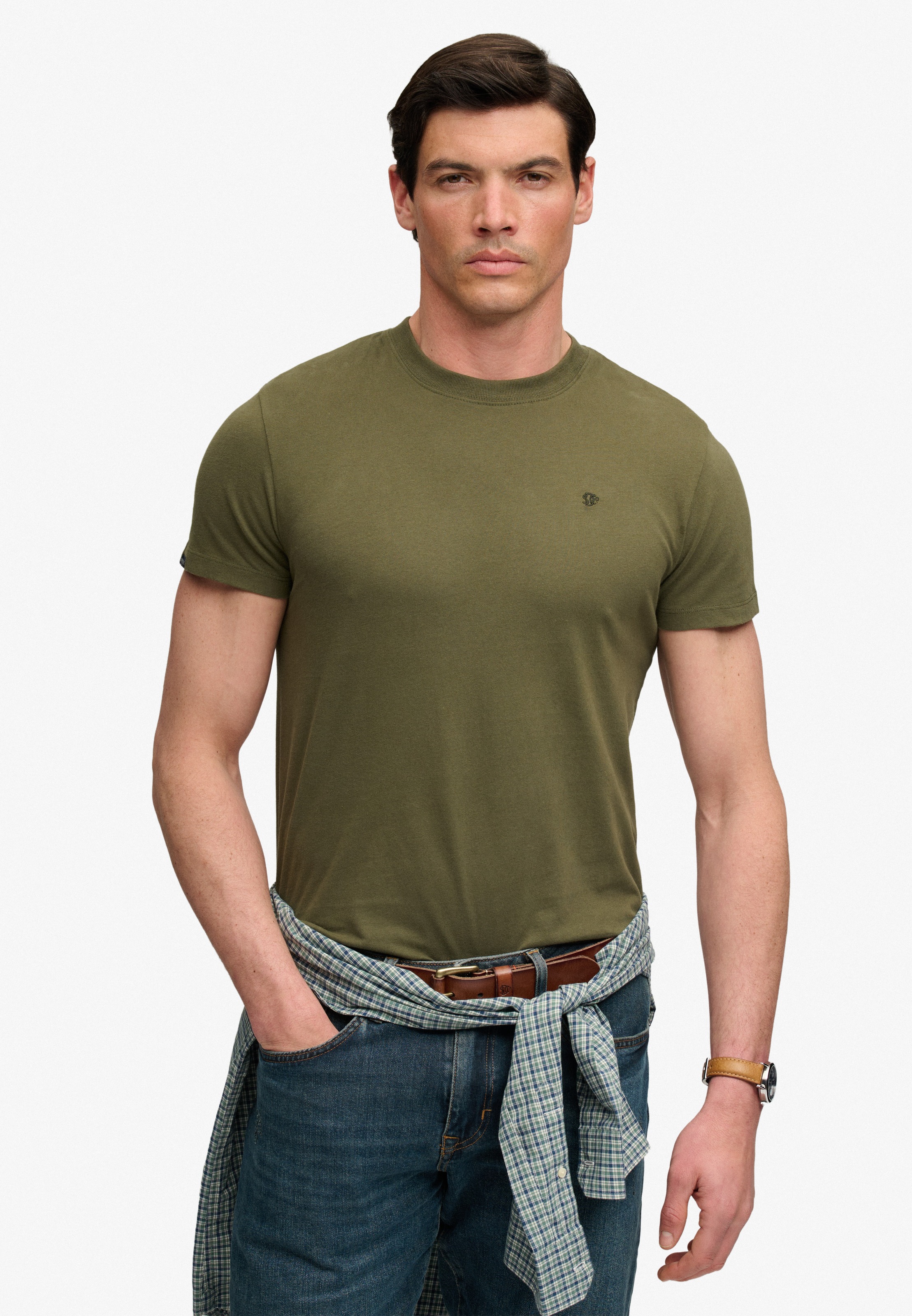 Superdry Rundhalsshirt »ESSENTIAL SDCO LOGO EMB TEE« Baumwolle, regular fit