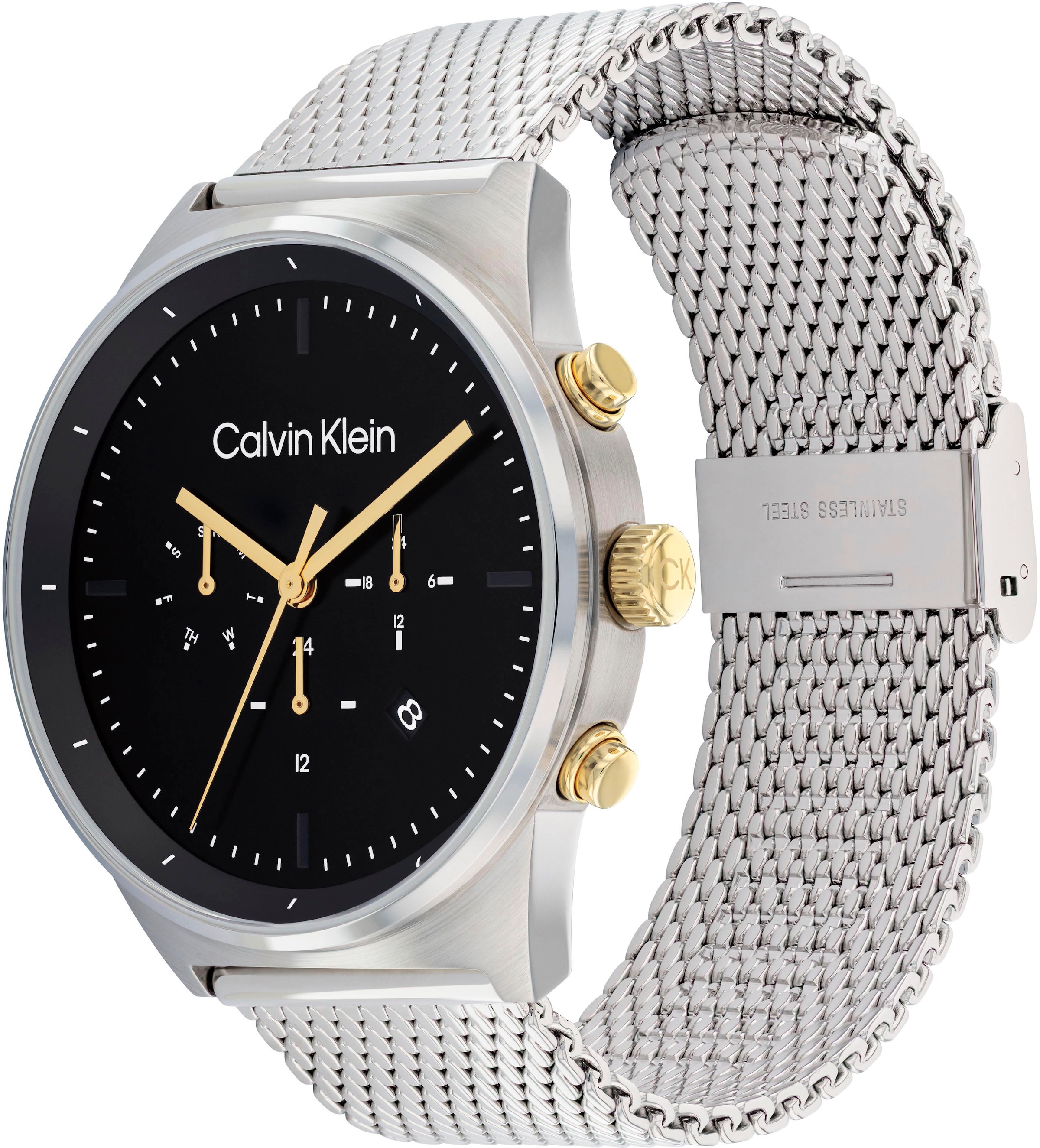 Calvin Klein Multifunktionsuhr »TIMELESS«, Quarzuhr, Armbanduhr, Herrenuhr, Datum, Edelstahlarmband