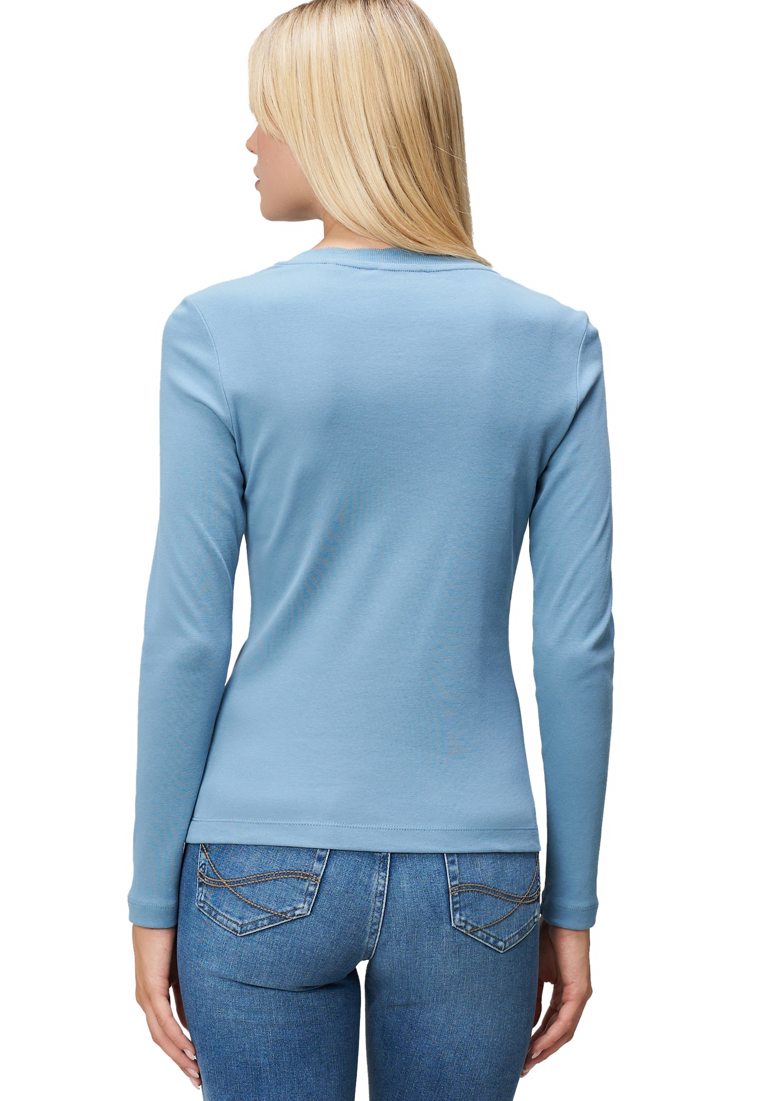 Zero Langarmshirt »Jersey-Shirt mit Wellenkante«